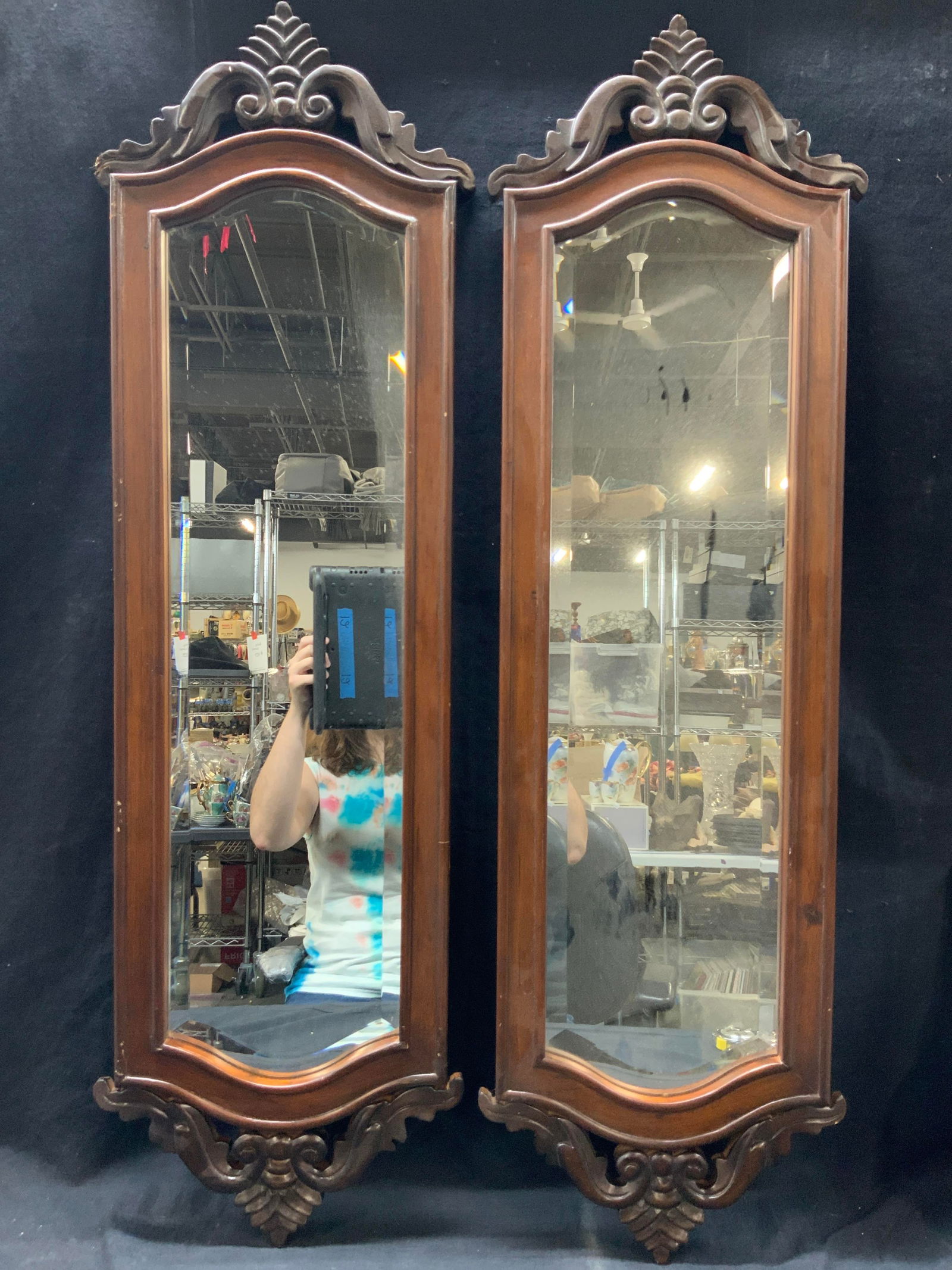 Pr Carved Wooden Frames Mirrors (1 of 8)