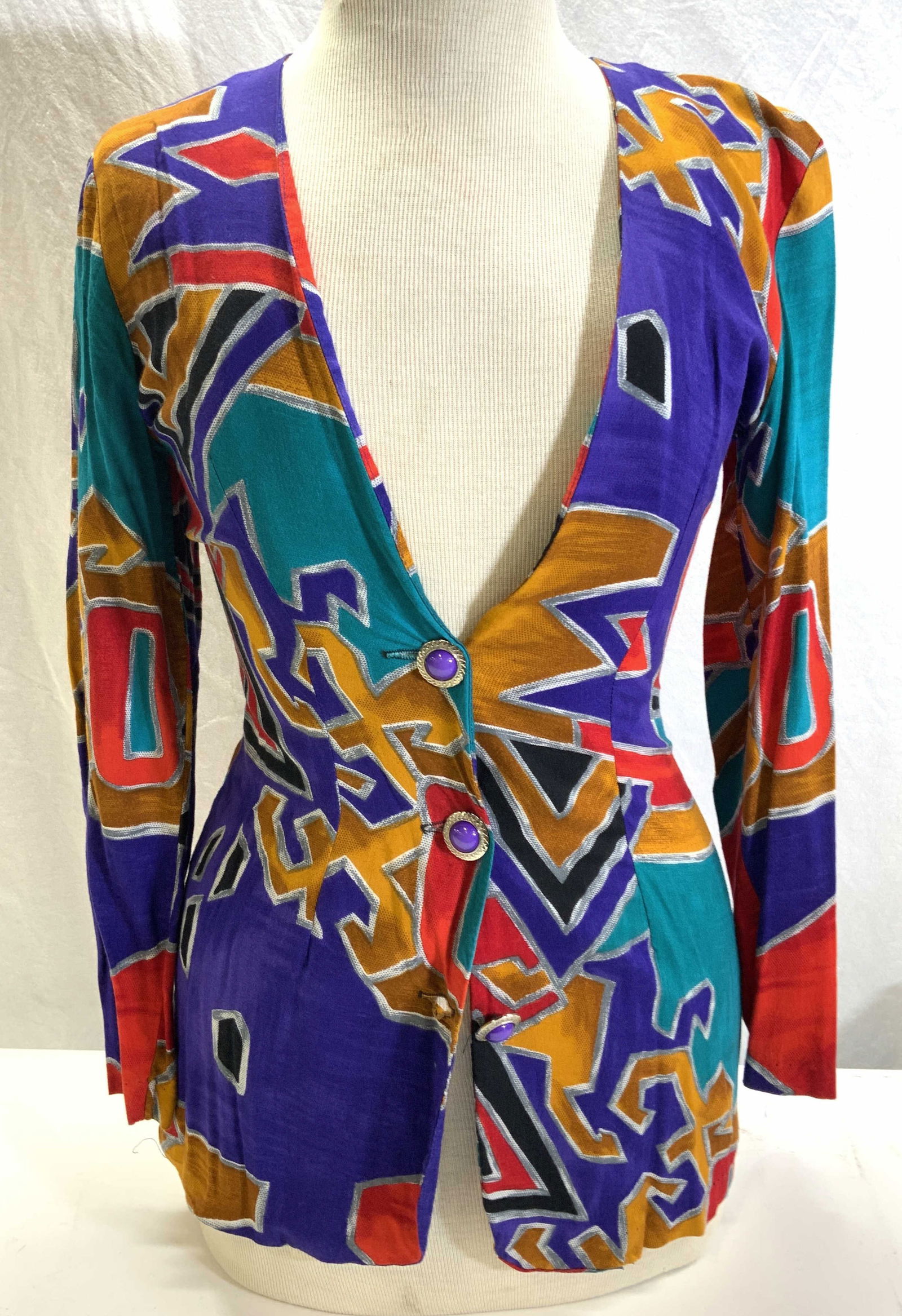 T. Junior Geometric Print Vtg Fashion Jacket (1 of 7)