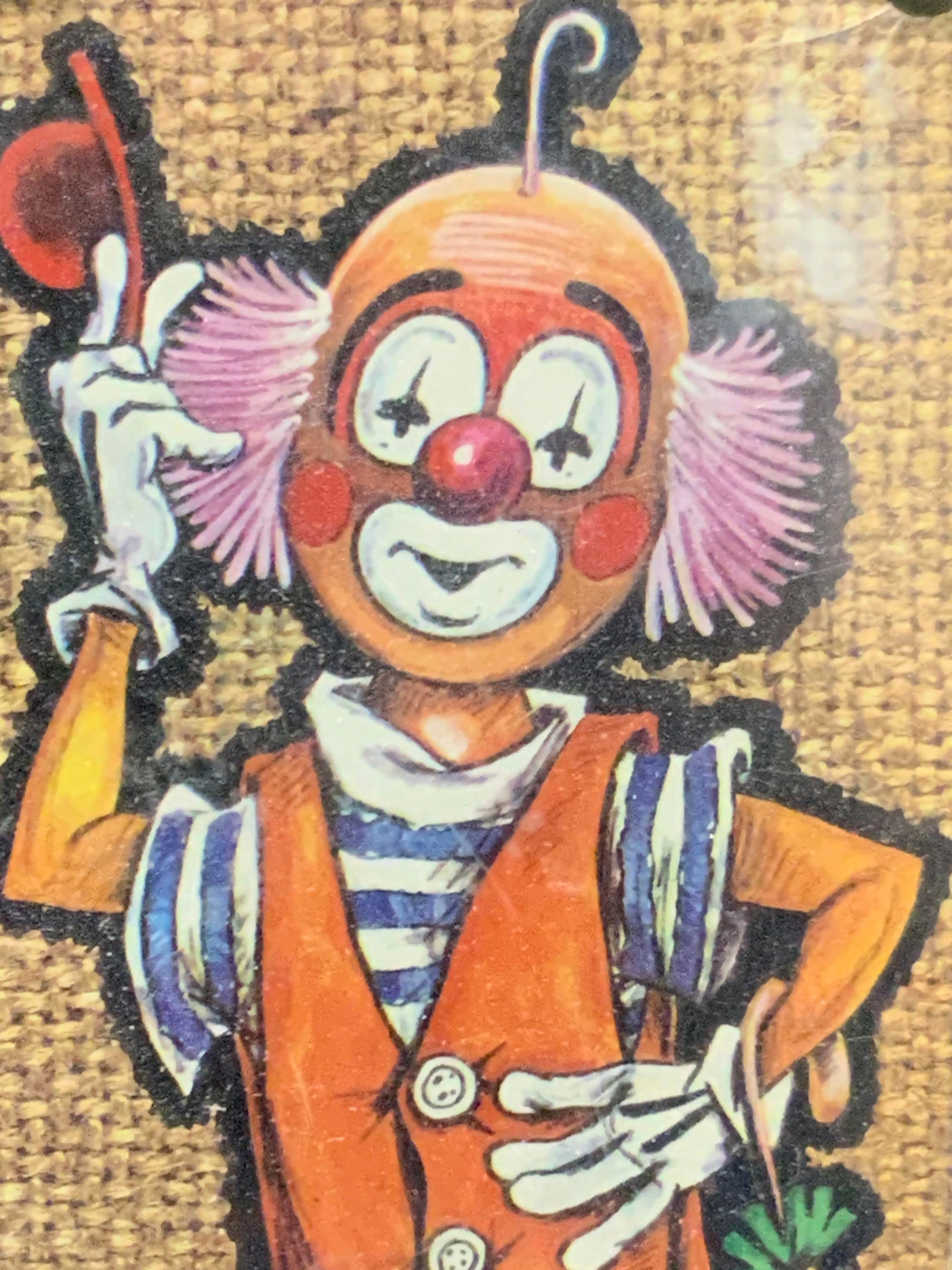 Vtg Street Clown Litho On Wooden Board (1 of 8)