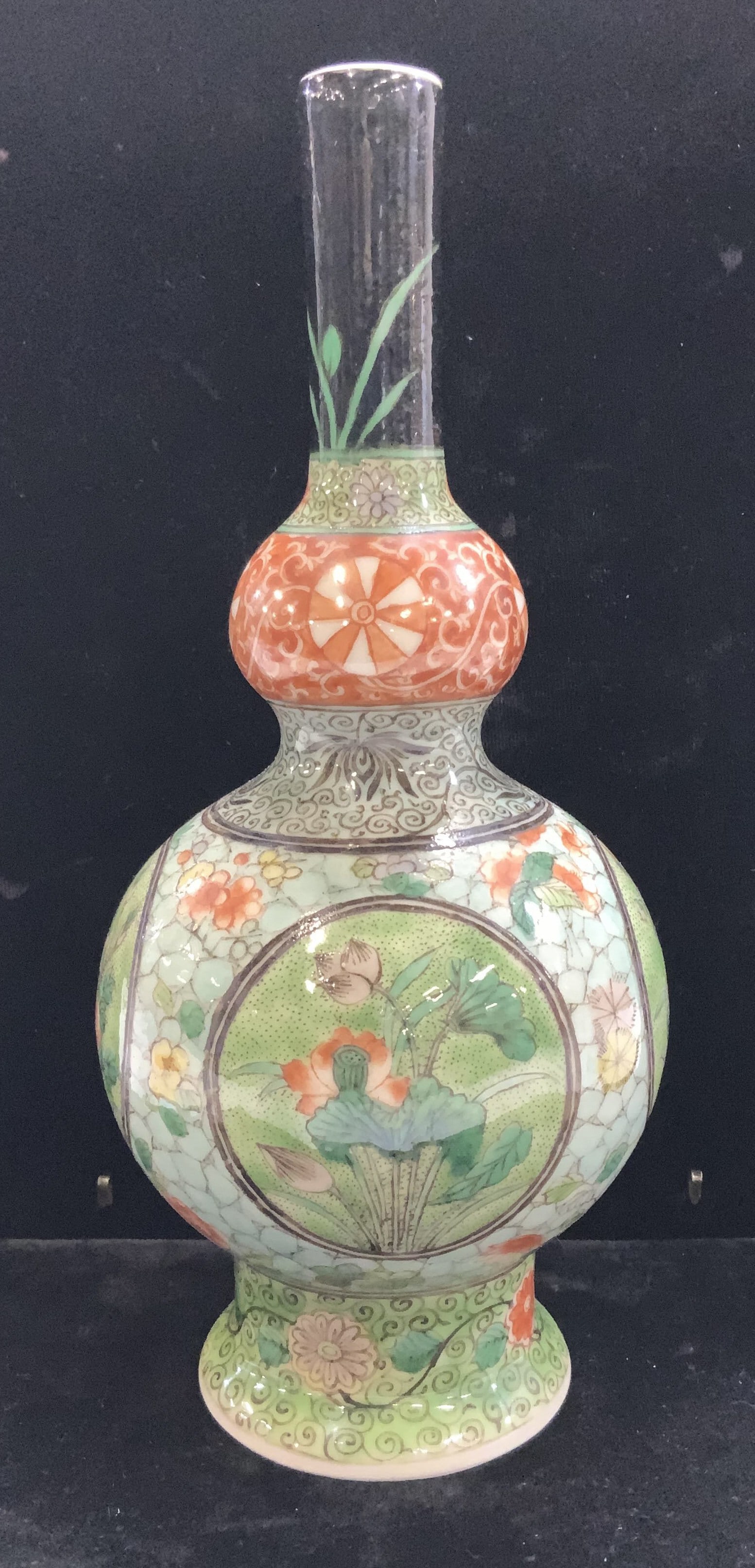Hand Painted Double Gourd Asian Bud Vase (1 of 7)