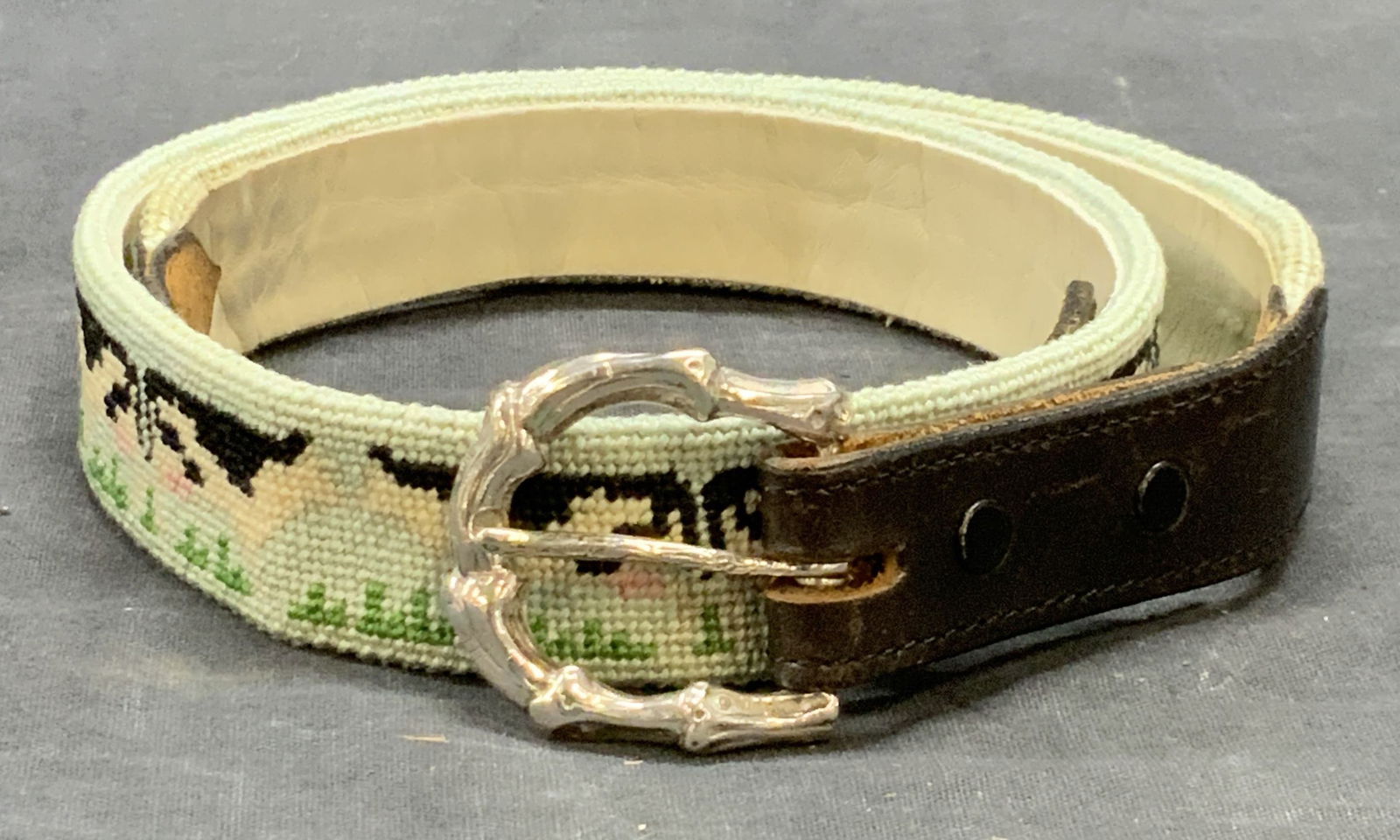 Tiffany Sterling Silver Belt Buckle  & Cow Belt (1 of 6)