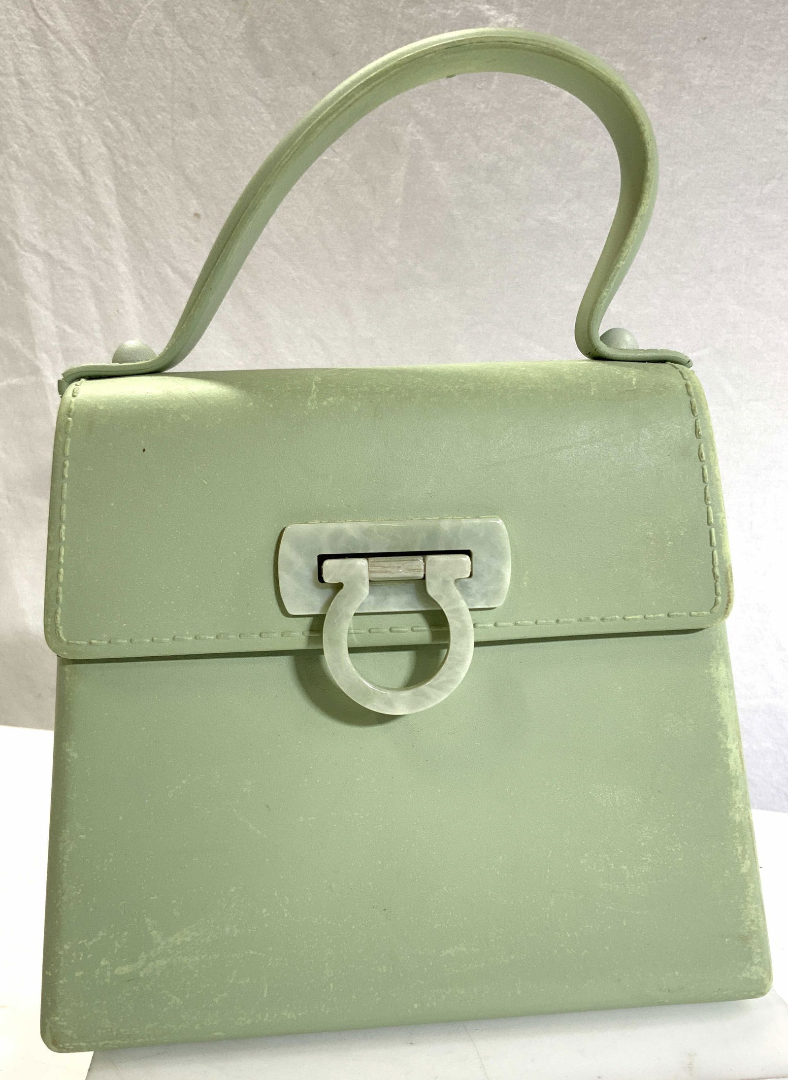 Salvatore FERRAGAMO Vtg Top Handle Purse, Italy (1 of 7)