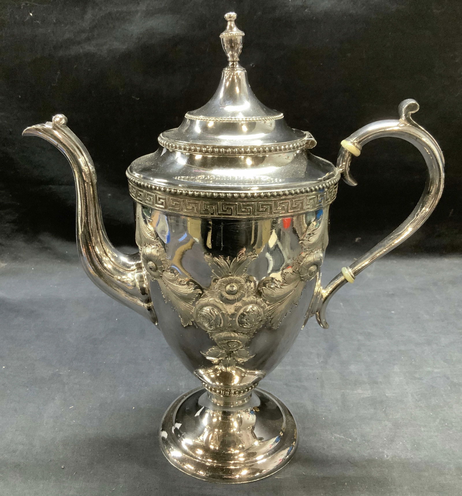 Vtg Signed Silver Plated Repousse Teapot (1 of 7)