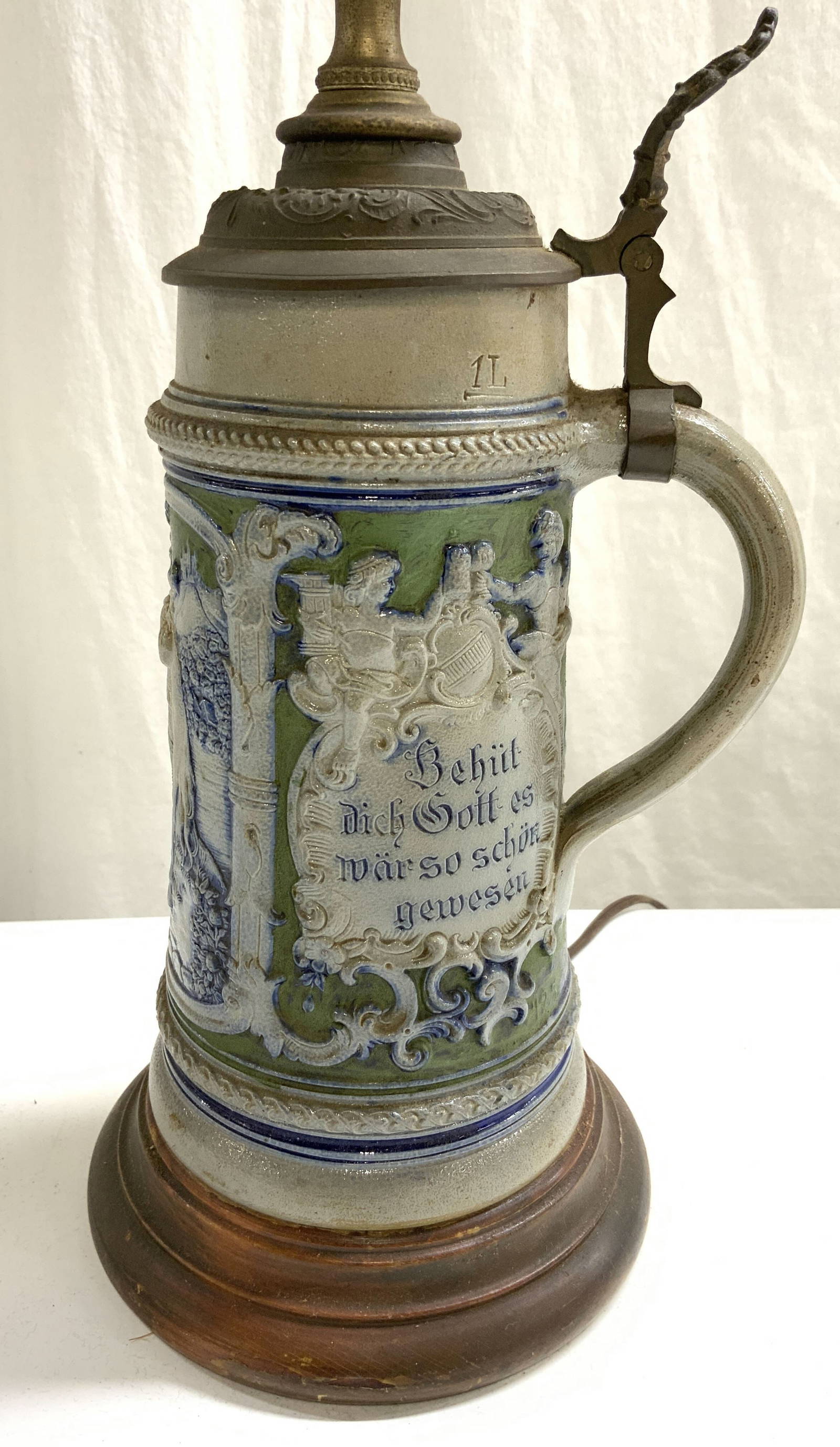 Vntg Ceramic German Beer Stein Lamp Auction