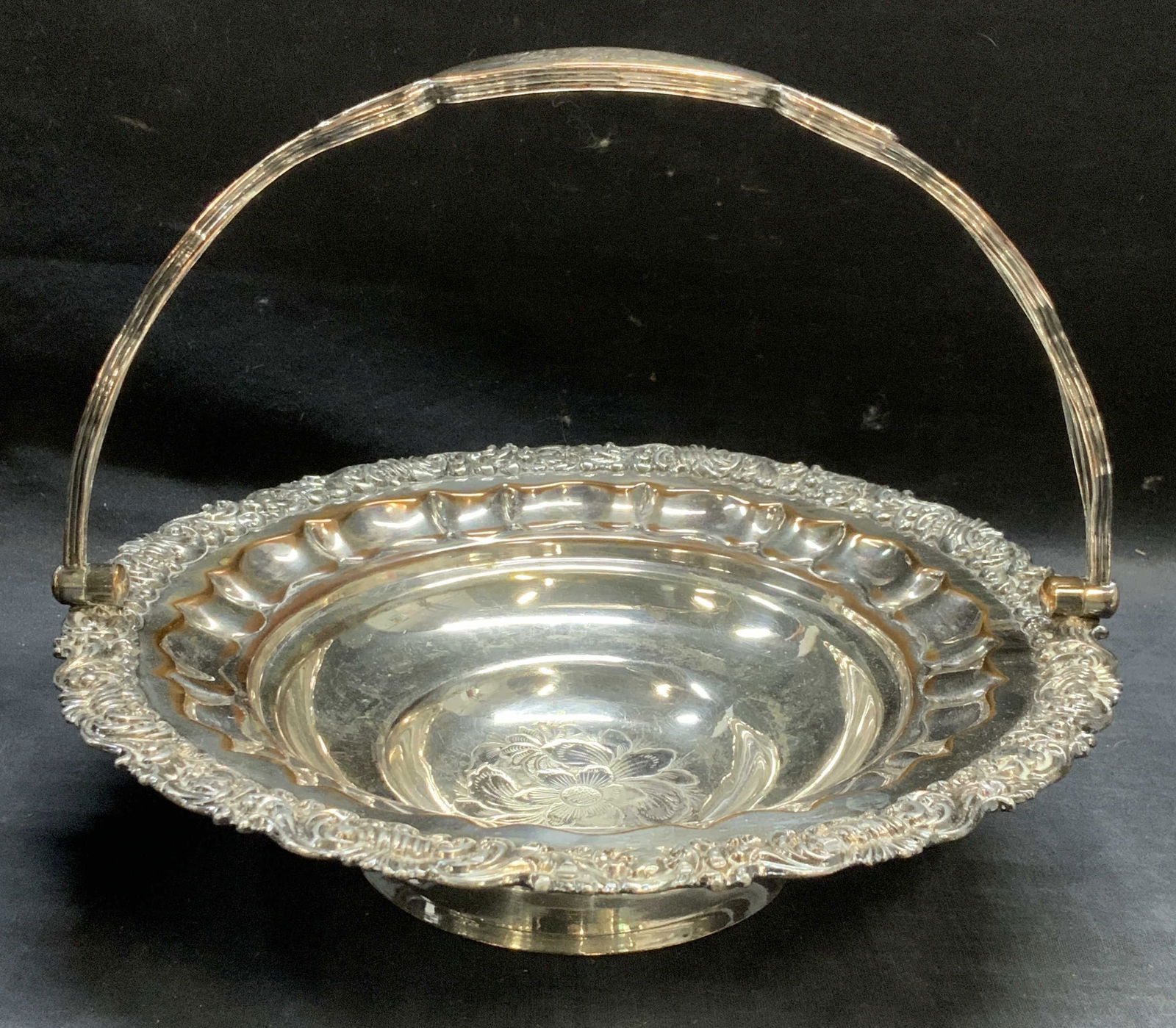 Antique 1827 Silver Plated Bridal Basket (1 of 6)