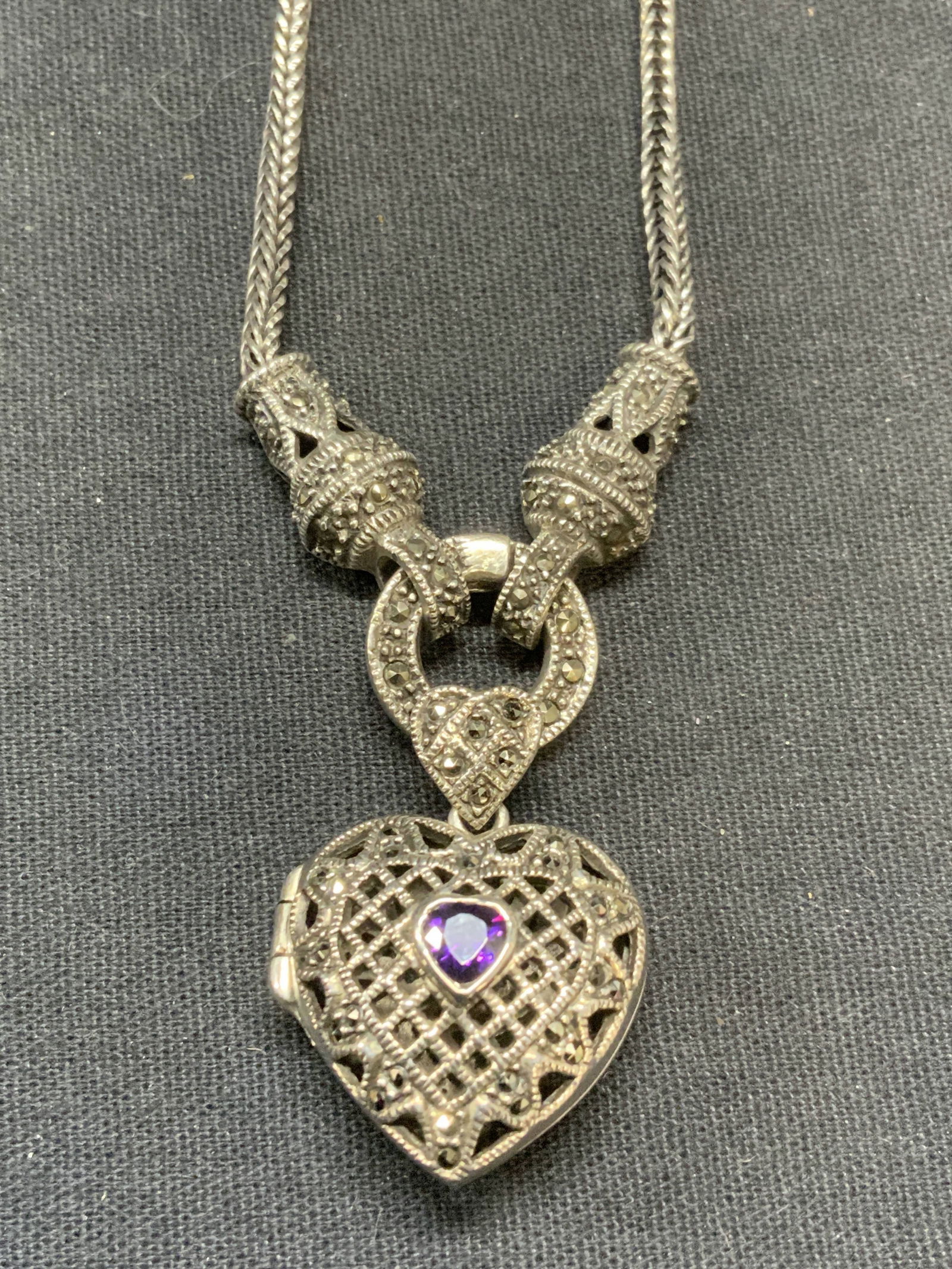 Sterling Silver Heart Locket Necklace (1 of 8)
