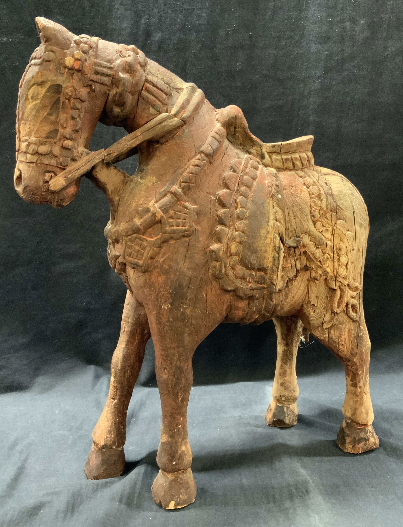 Hand Carved Wooden Horse Folk Art Figural 18in (1 of 10)