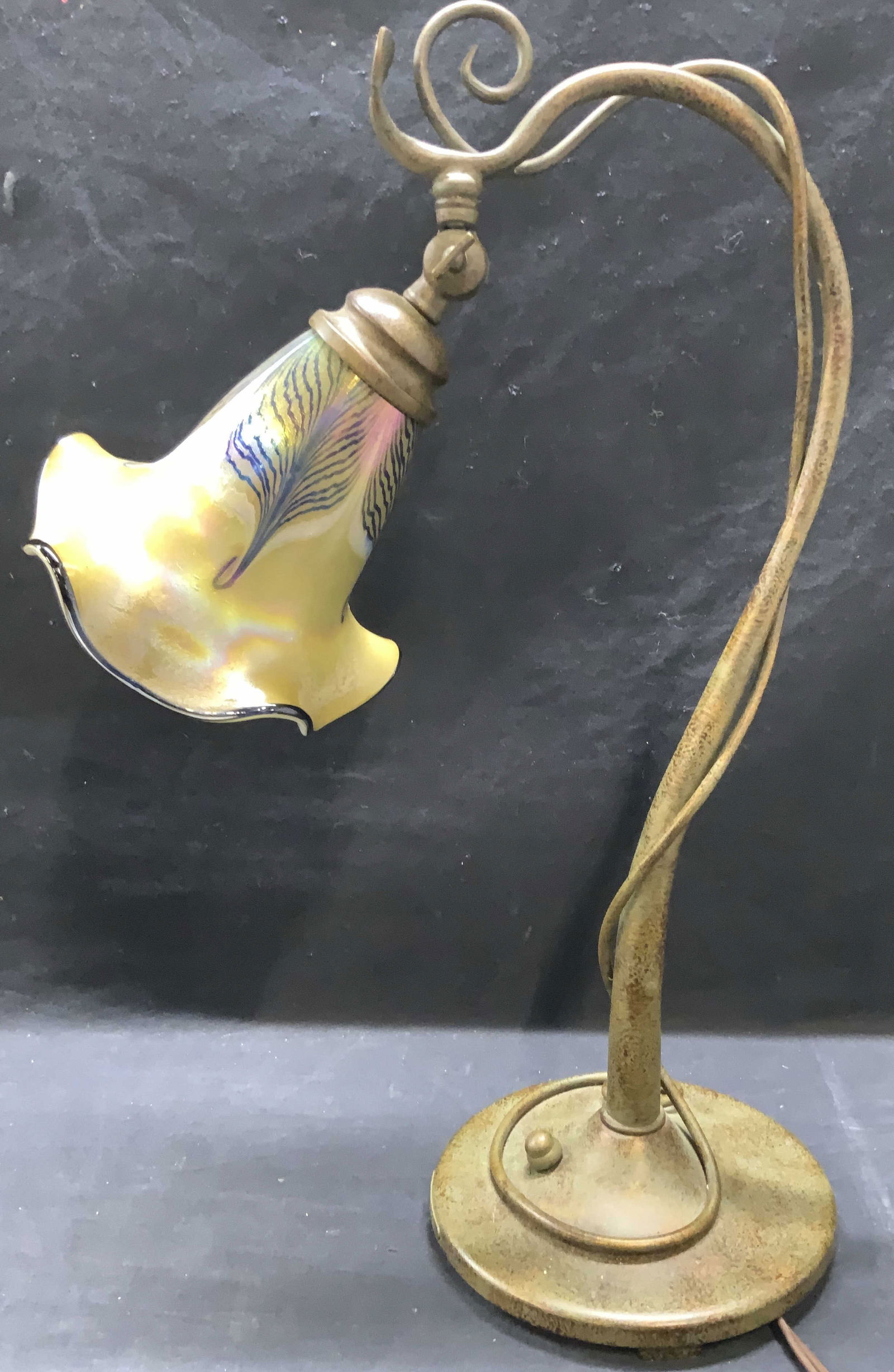 QUOIZEL Iridescent Art Glass Goose Neck Lamp (1 of 8)