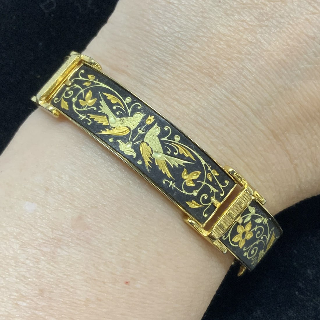 18k/24K Gold Inlay Damascene Bracelet , Spain (1 of 7)