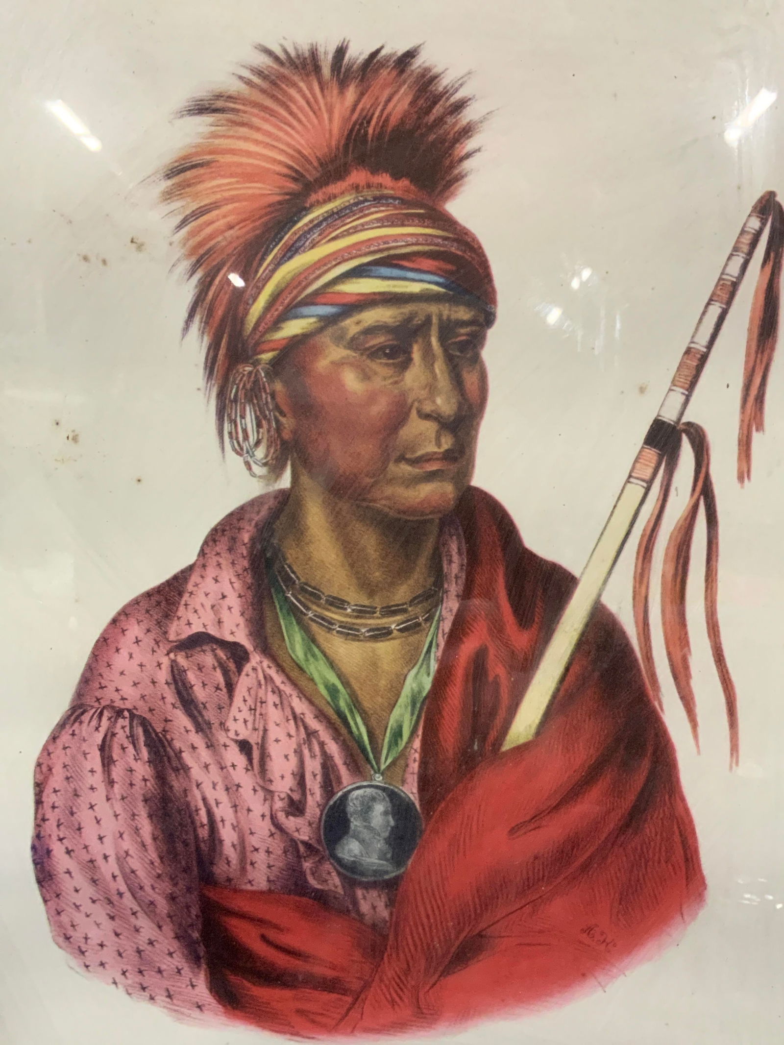 Antq NotChiMine Ioway Chief Full Color Lithograph (1 of 9)