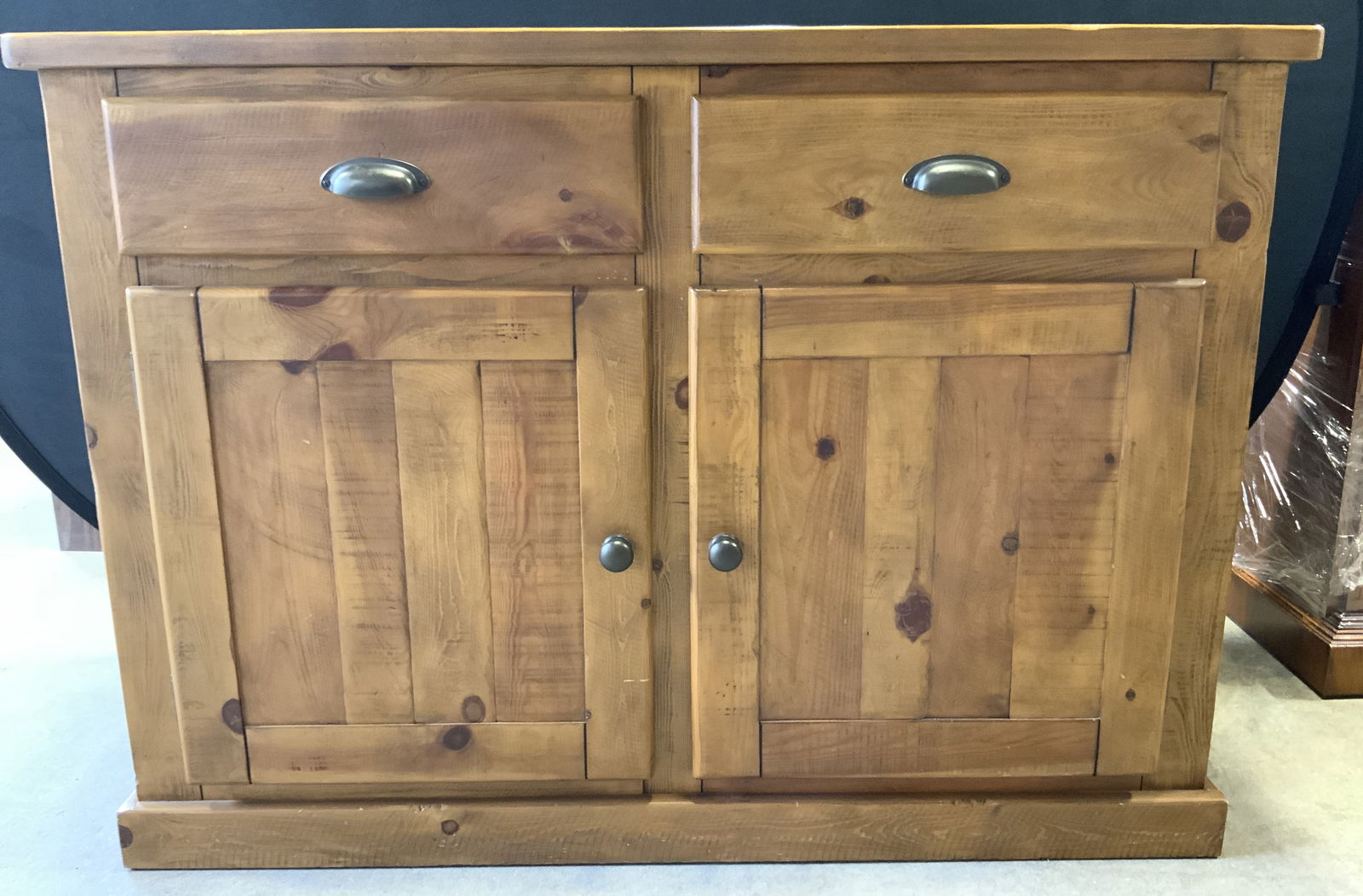 POTTERY BARN Pine Buffet W 2 Drawers & Cab Doors (1 of 9)