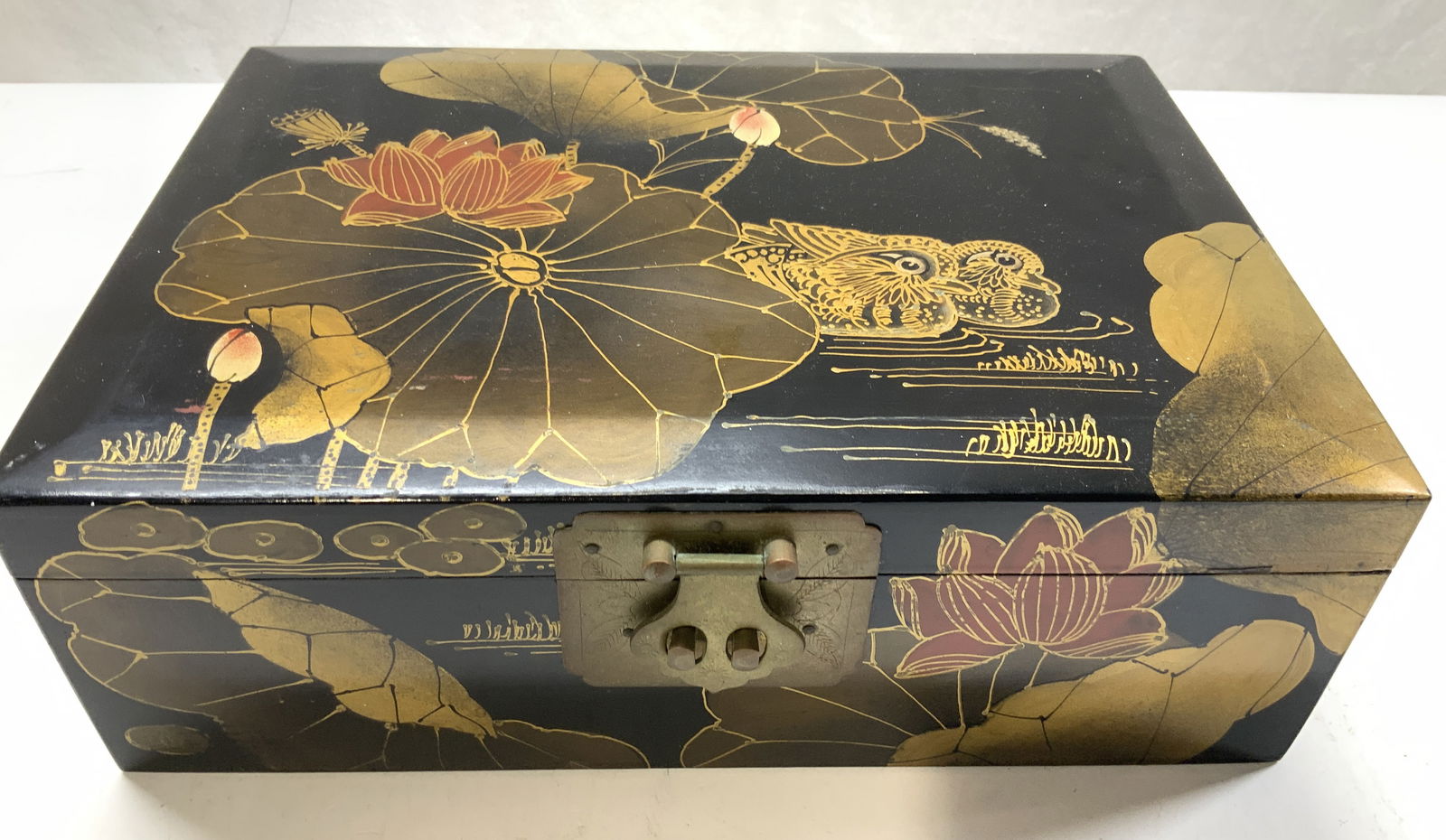 Hand Painted Lacquered Asian Jewelry Box (1 of 9)