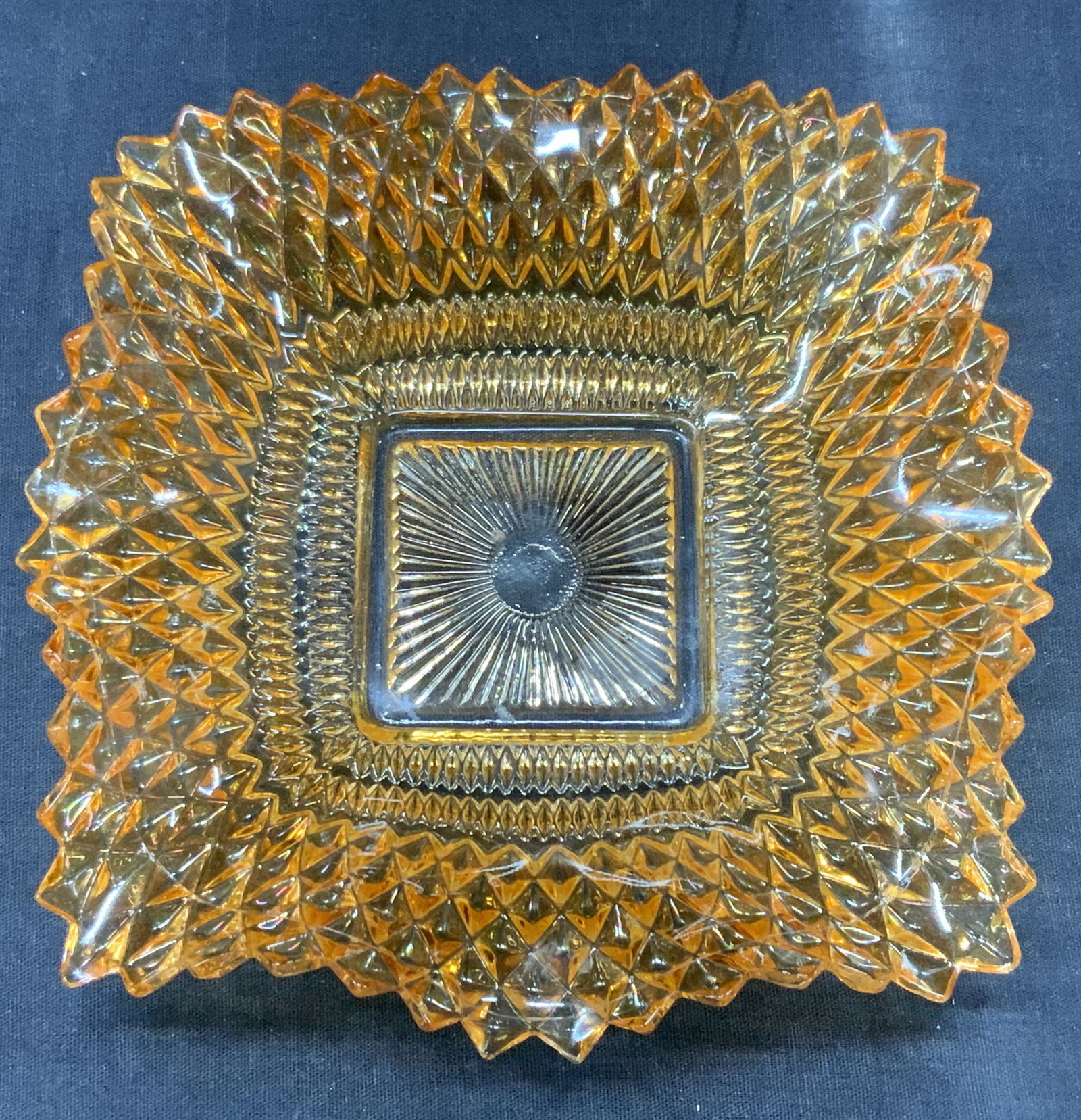 Vintage Bohemian Glass Ruffled Dish (1 of 7)