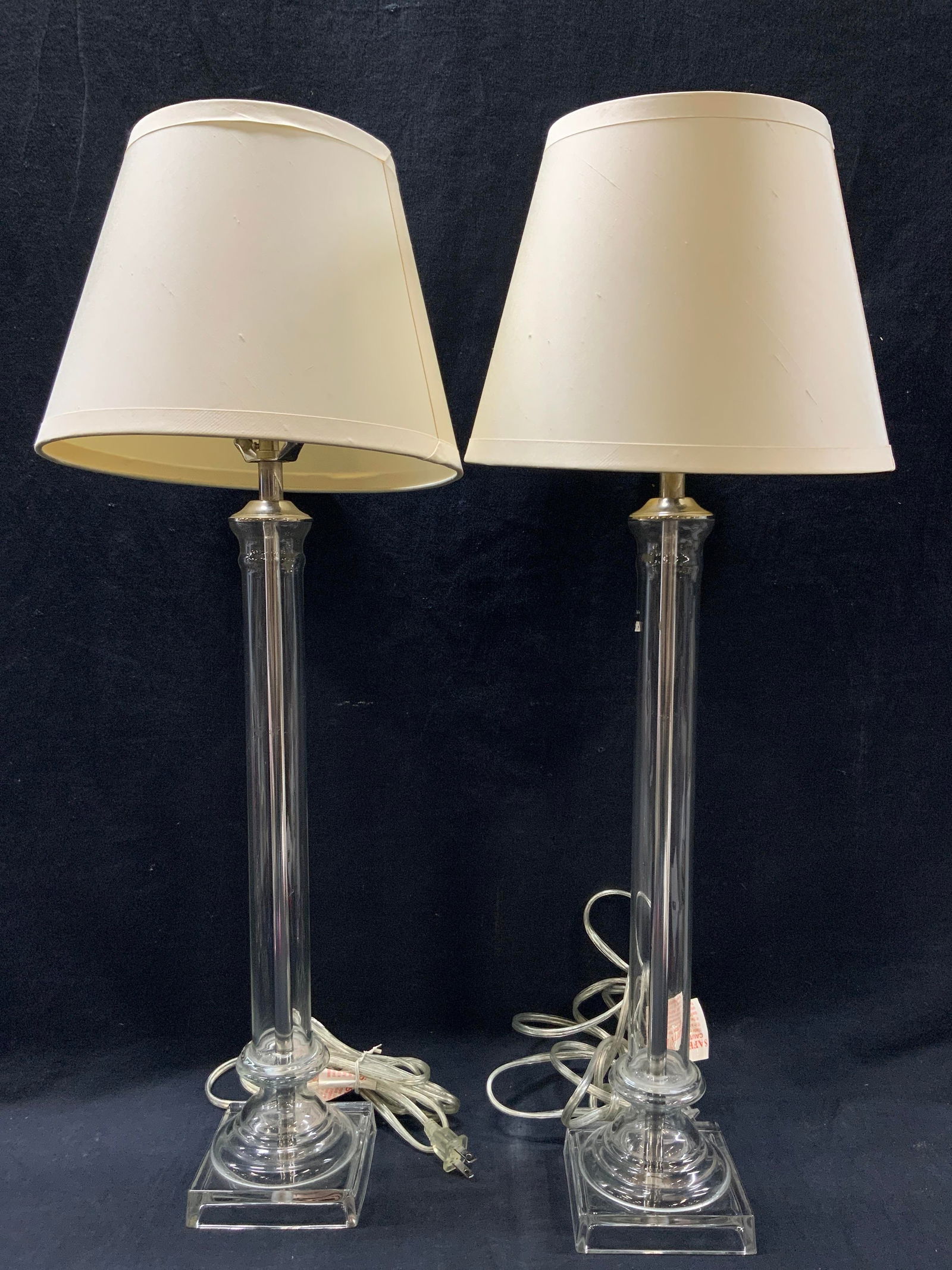 Pr Glass Column Table Lamps (1 of 6)