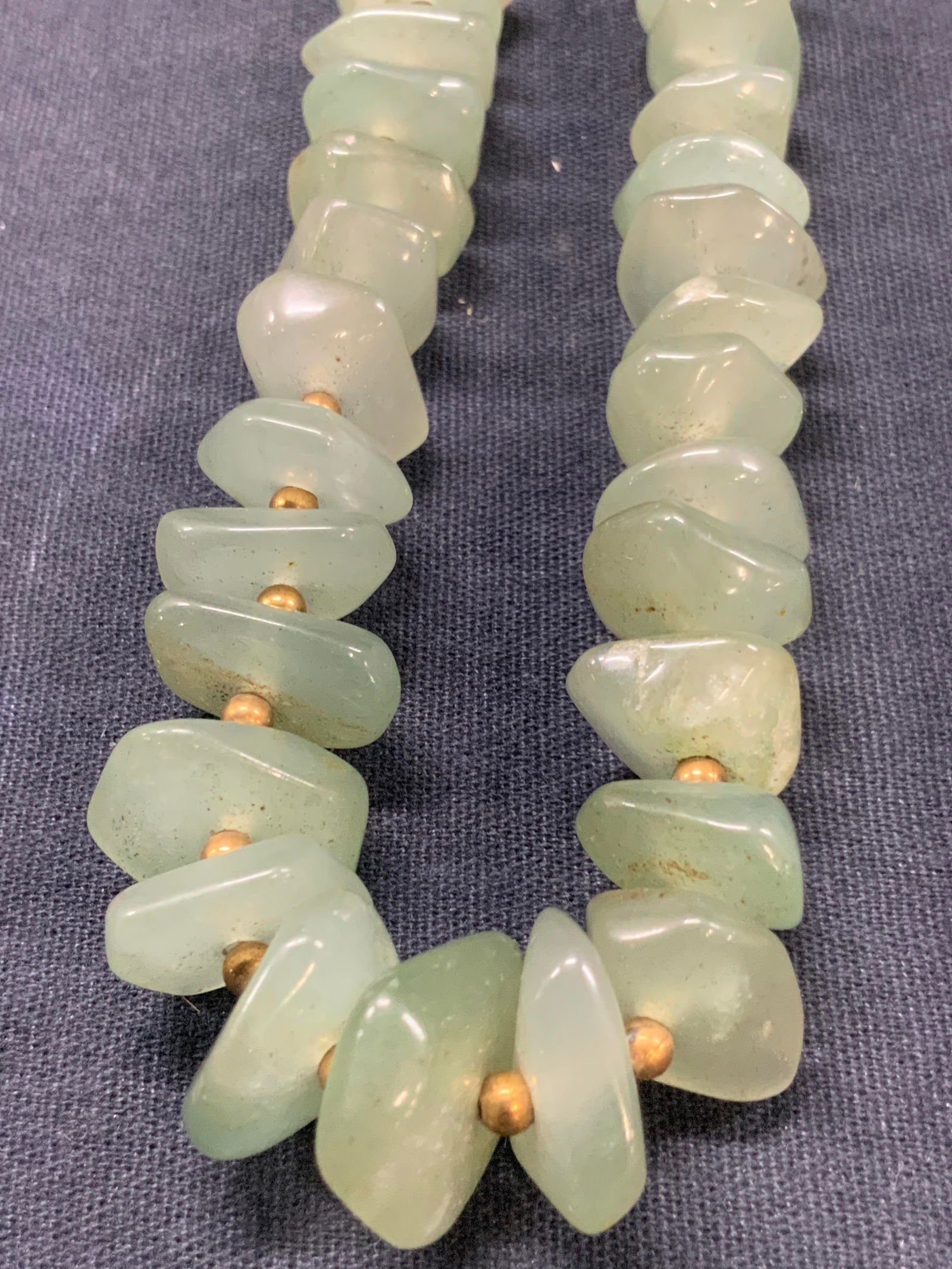 Vntg Cut Stone Beaded Stone Necklace (1 of 5)