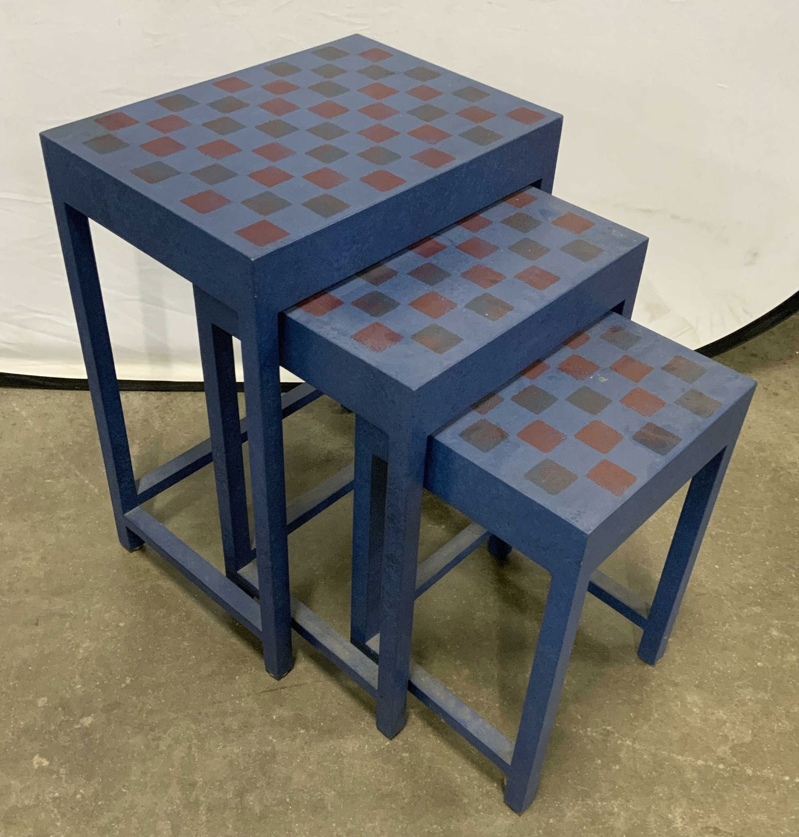 Set 3 Checkerboard Wooden Nesting Tables (1 of 7)