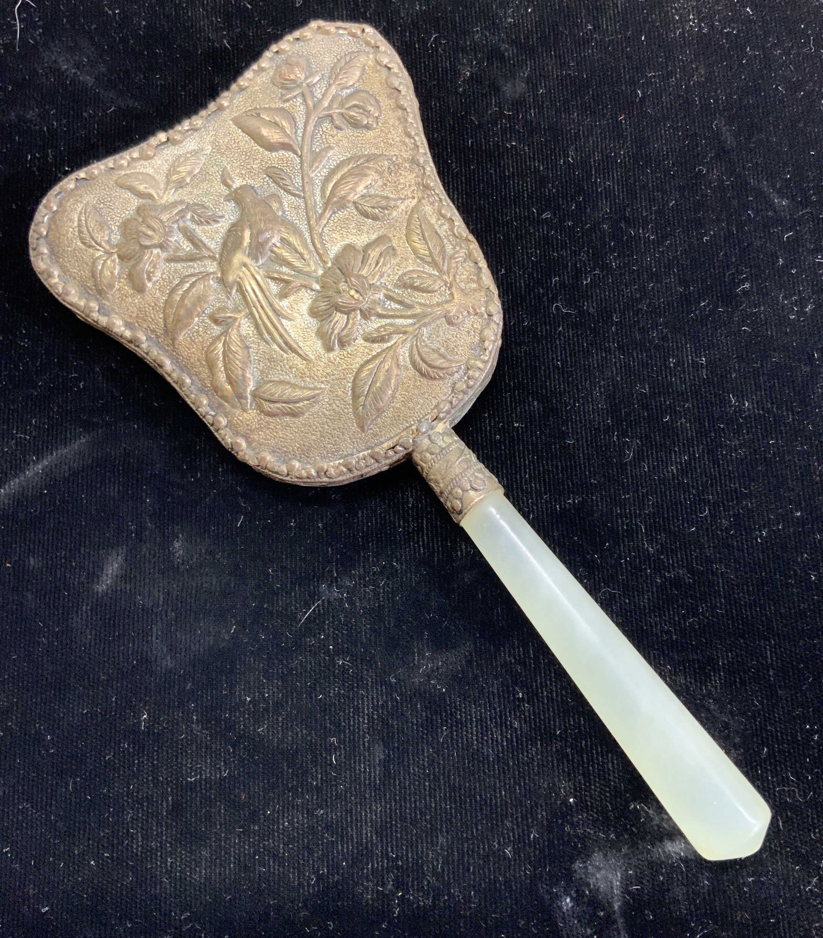Antique Hand Held Mirror with Quartz Handle (1 of 7)
