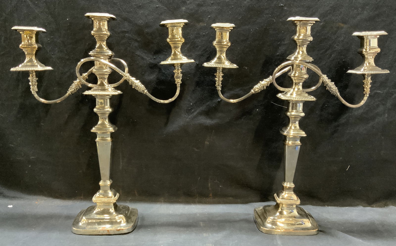 Silverplate Vintage Pair 3 Arm Candelabras (1 of 9)