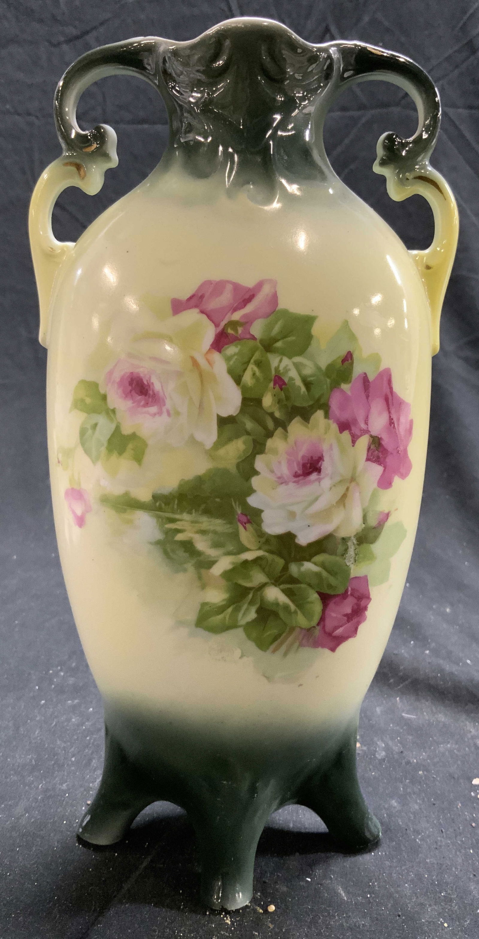 NIPPON Vntg Footed Porcelain Vase W Handles (1 of 7)