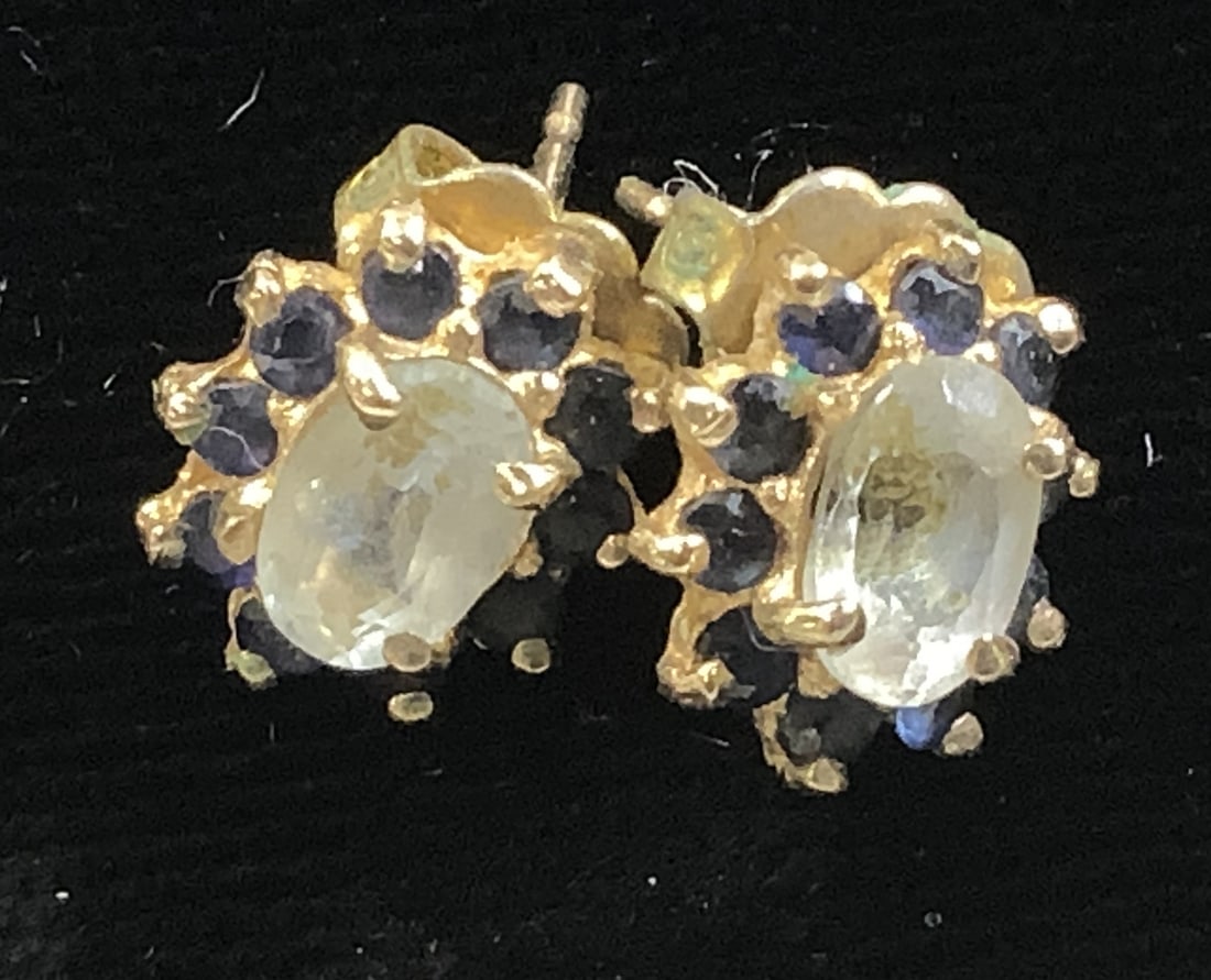 10k Gold Gemstone Stud Earrings (1 of 6)