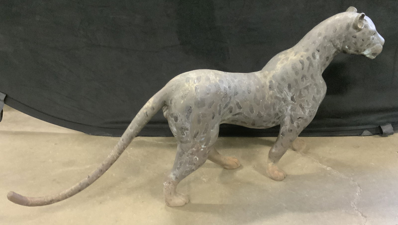 Vintage Floor Sized Metal Leopard Sculpture (1 of 10)