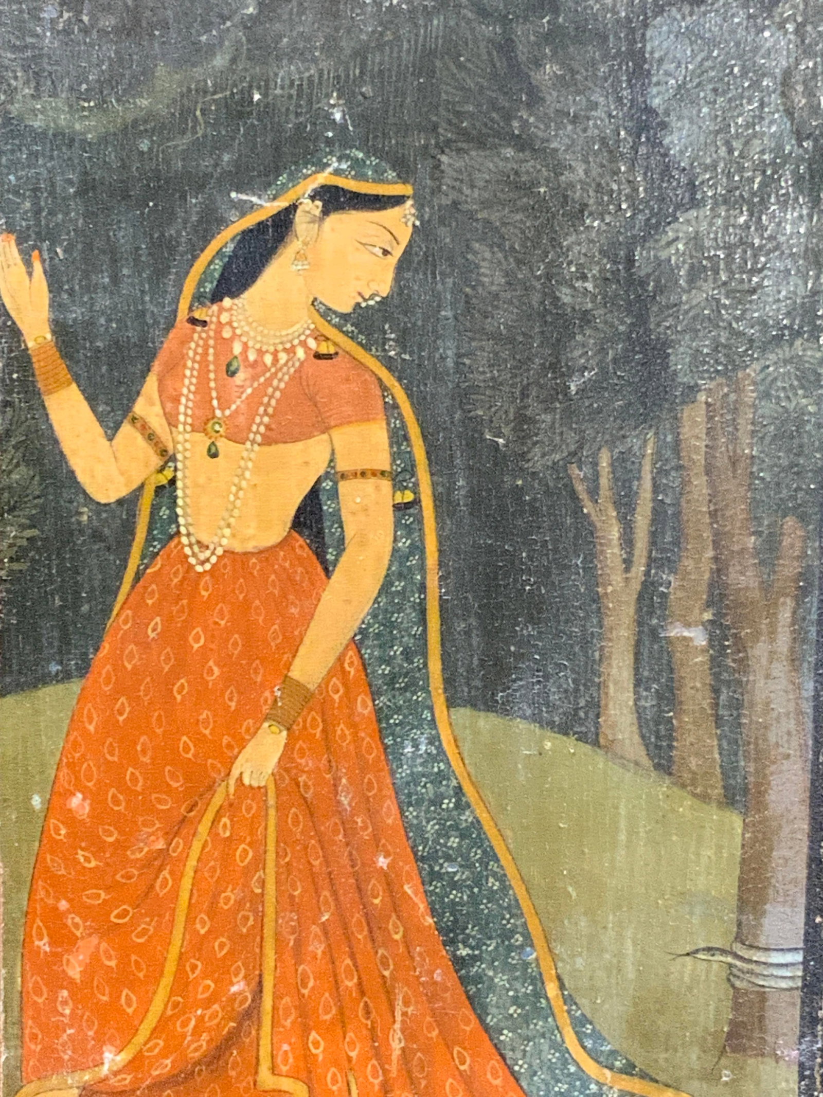 Lacquered Wooden Miniature Figural Painting (1 of 8)