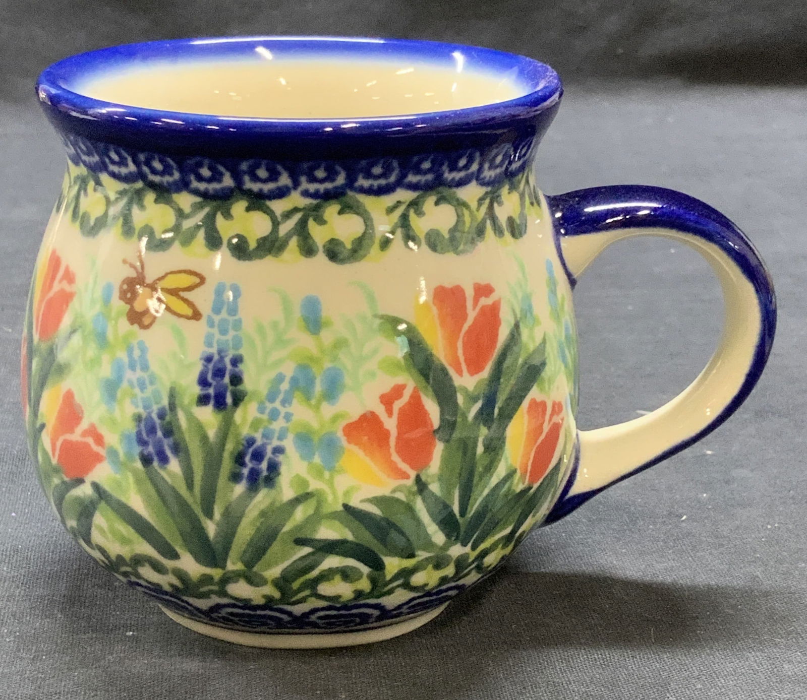 Vintage Kalich Floral Ceramic Cup, Poland (1 of 6)