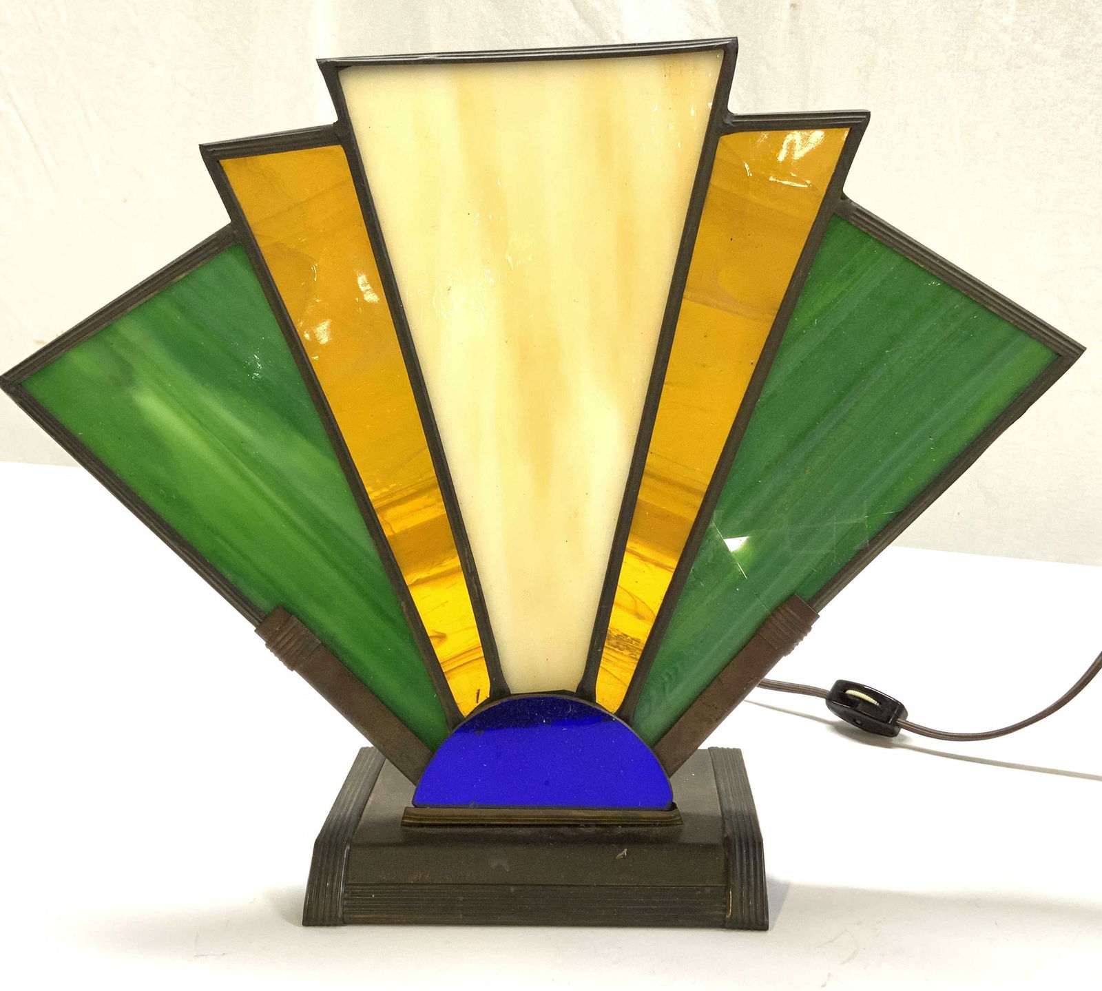 Art Deco Slag Glass Desk Lamp (1 of 7)