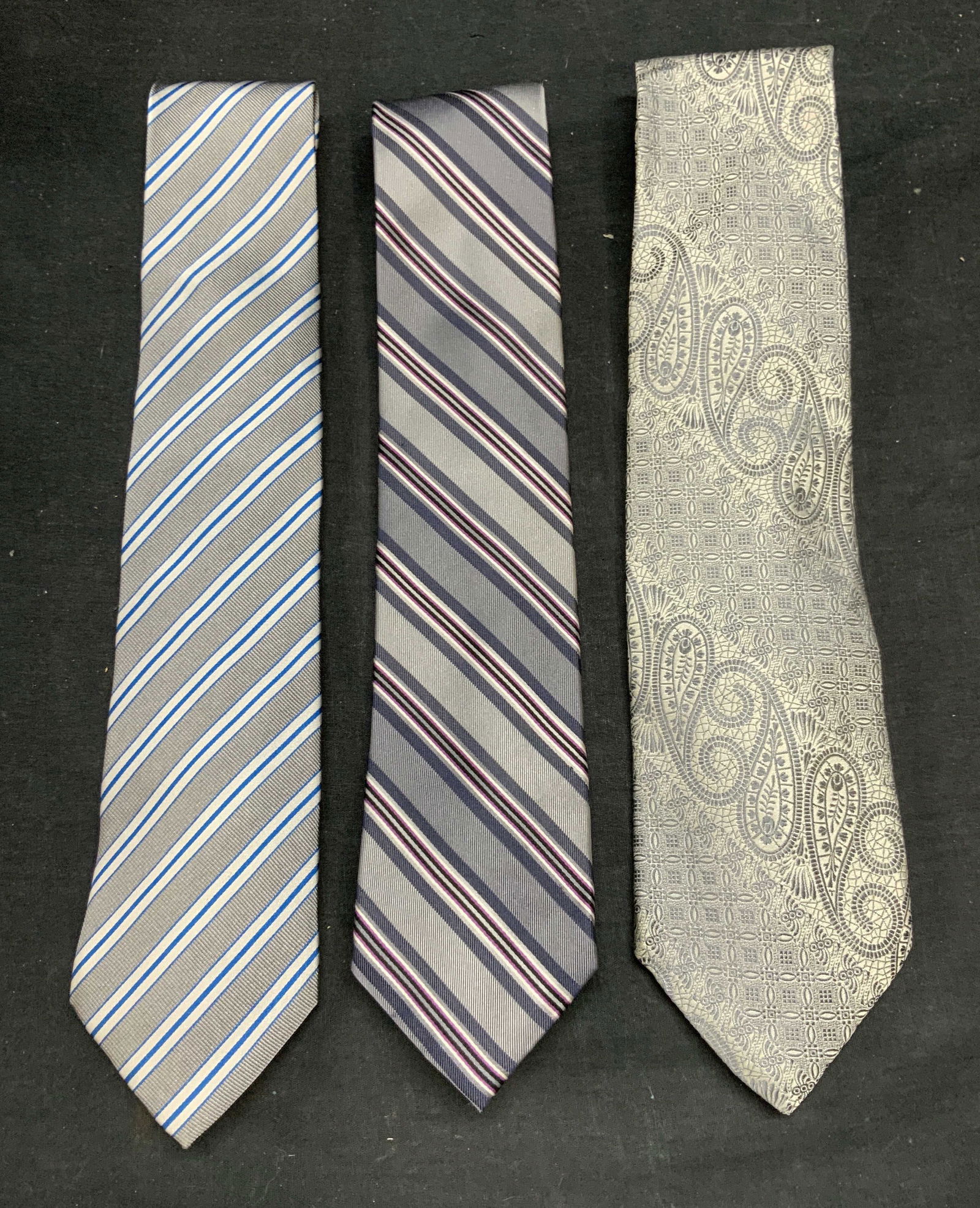 Lot 3 Joseph Abboud Silver Silk Tie, Italy, More (1 of 7)