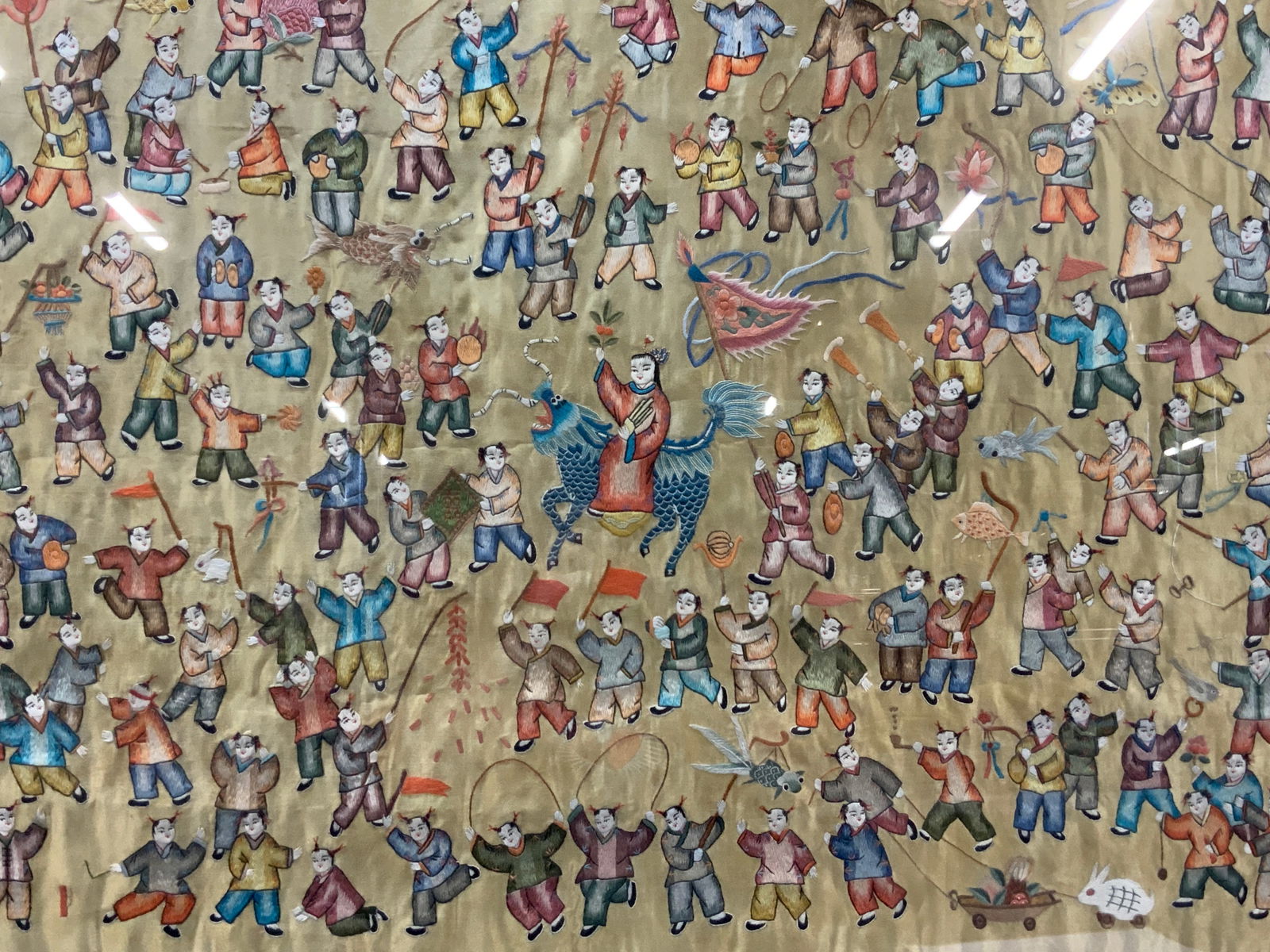 Asian Embroidery On Silk Panel (1 of 11)