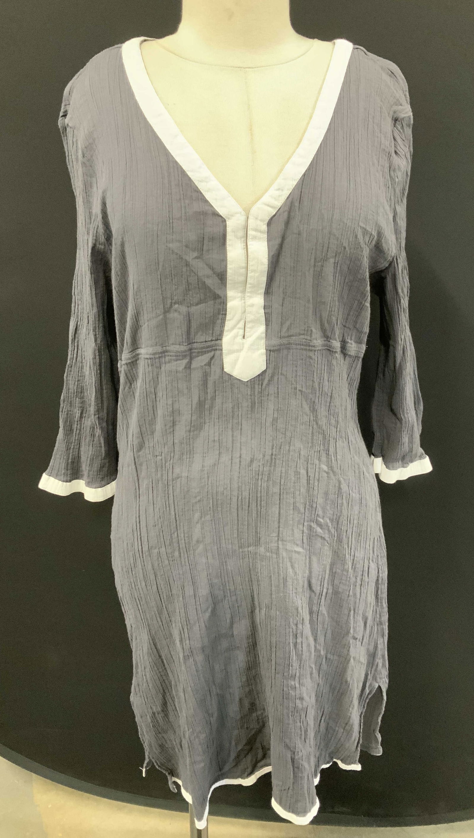 ATHLETA Gray Cotton Long Sleeve Dress (1 of 6)