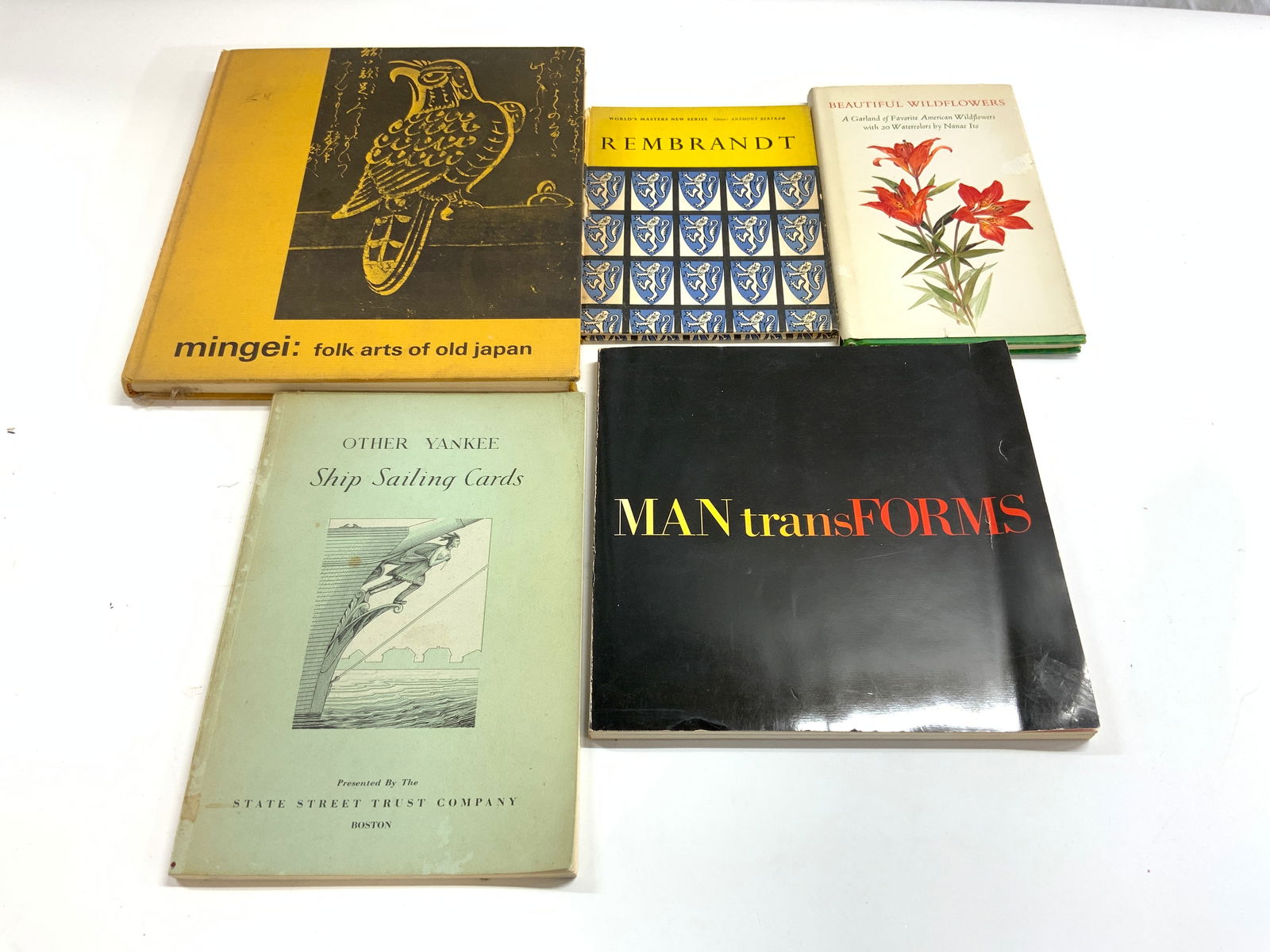 5 Vintage Books, Rembrandt 1955 Japanese Folk Art+ (1 of 11)