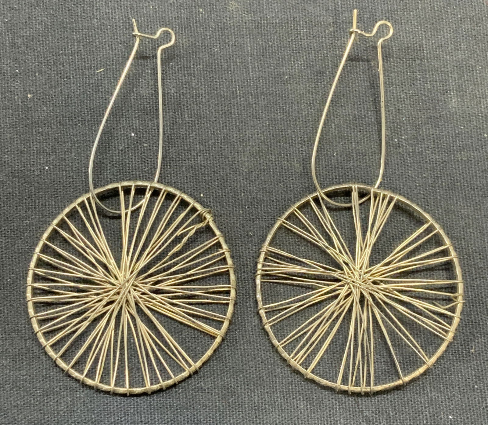 Silver Tone Wire Dangle Earrings (1 of 6)