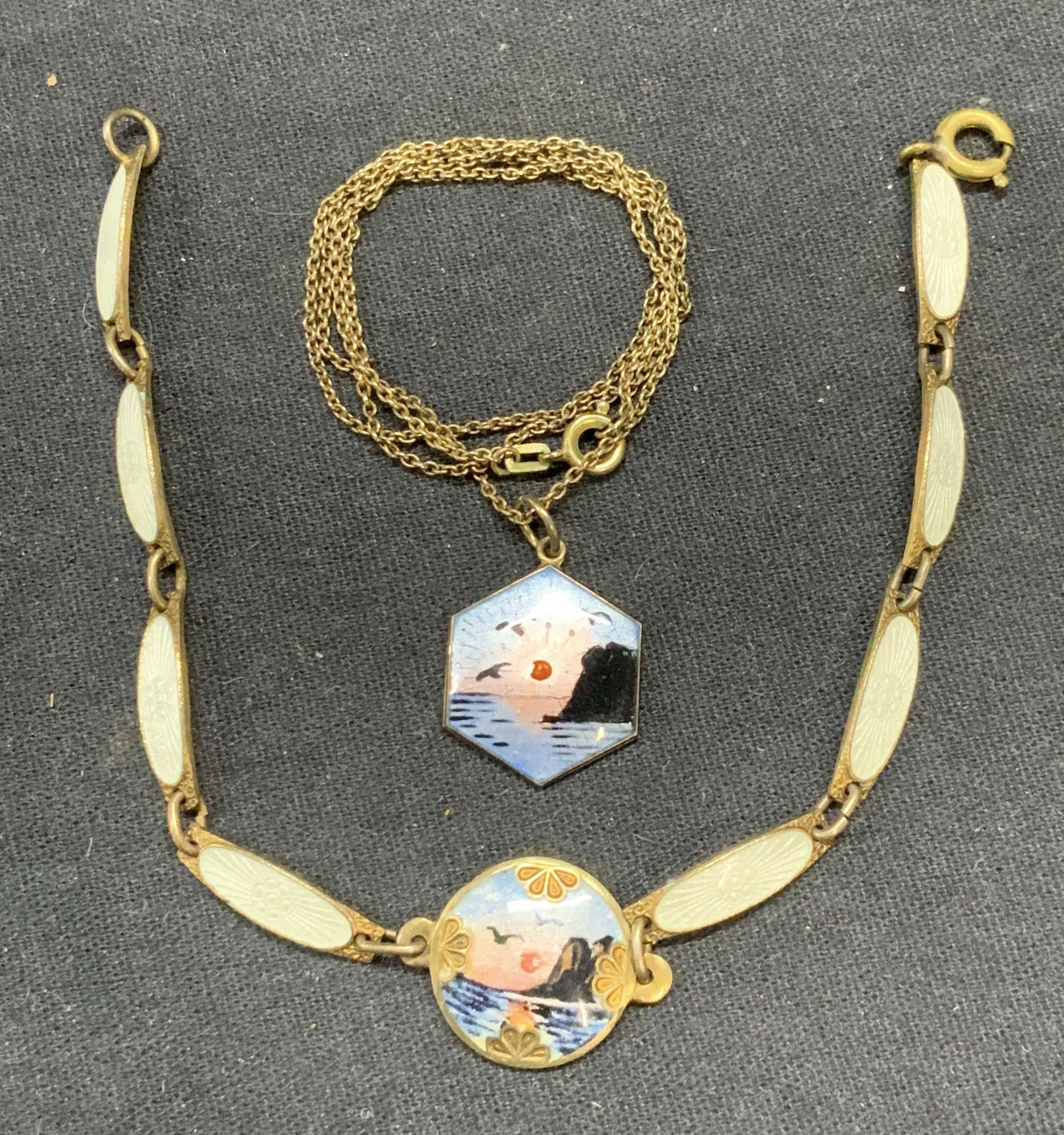 Lot 2 Sterling Silver Enameled Bracelet + (1 of 8)