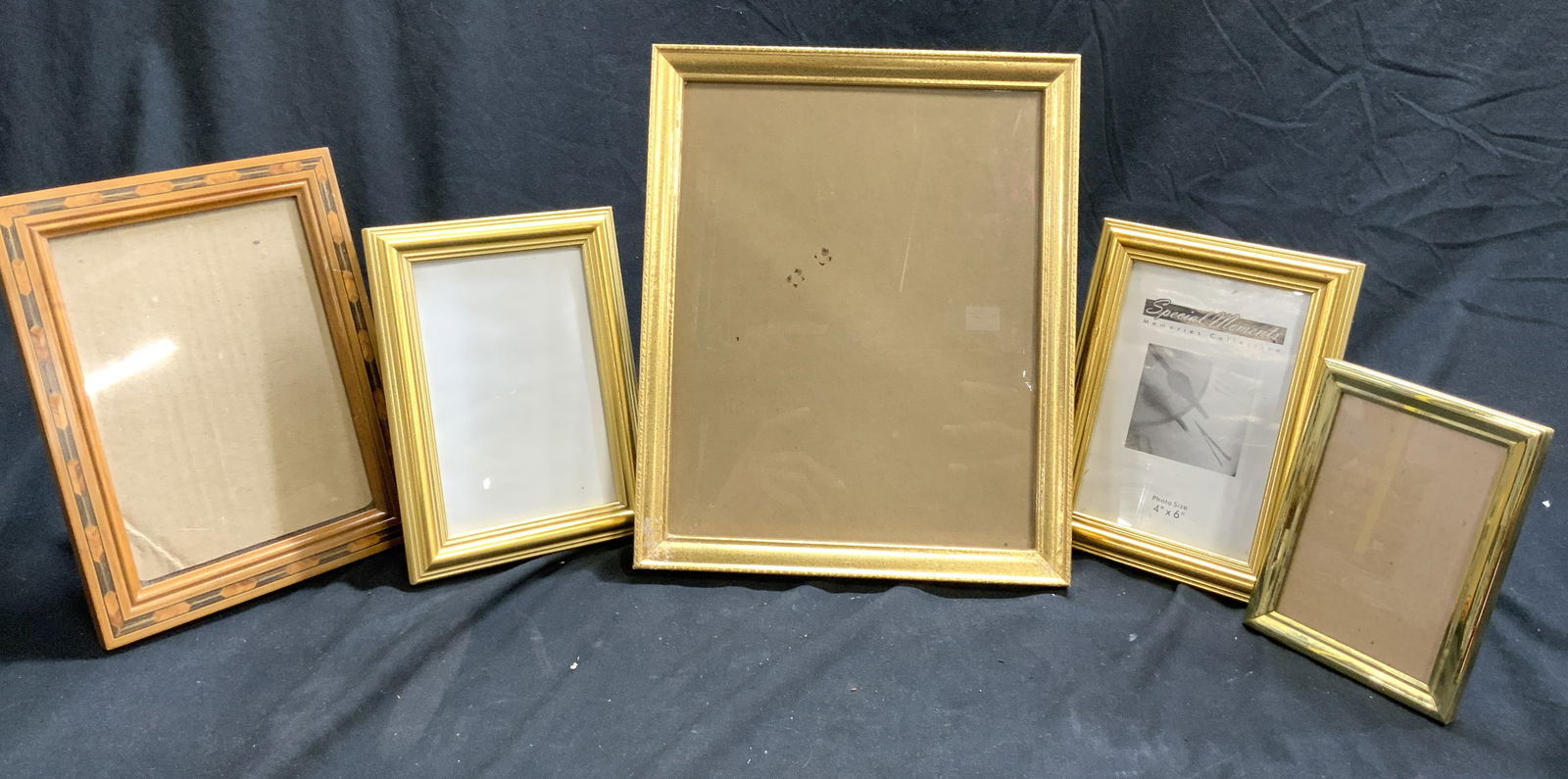 Lot 5 Assorted Gilt & Inlaid Wood Picture Frames (1 of 6)