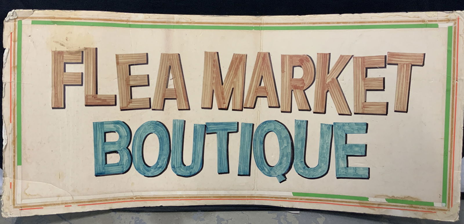 Vtg Hand Crafted Flea Market Boutique Sign (1 of 9)