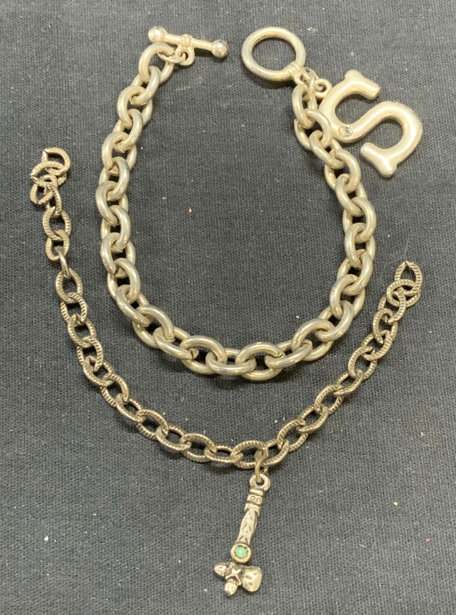 Lot 2 Silver Tone S Bracelet, More (1 of 6)