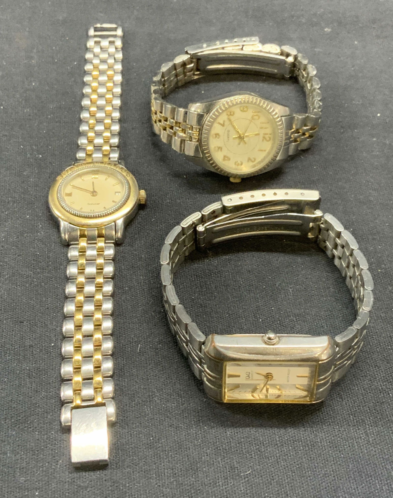 Lot 3 Sonvilier, Q & Q Silver Tone Watches  + (1 of 8)