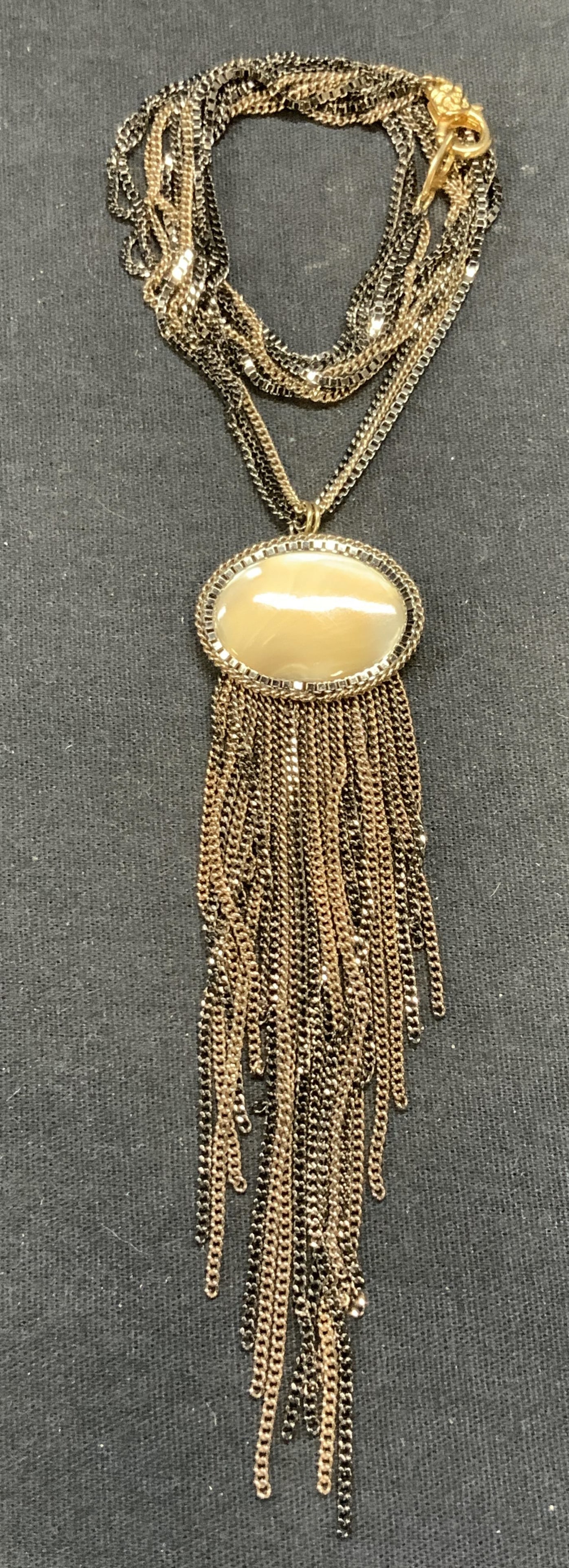 Silver & Gold Tone Multi Chain Pendant Necklace (1 of 6)