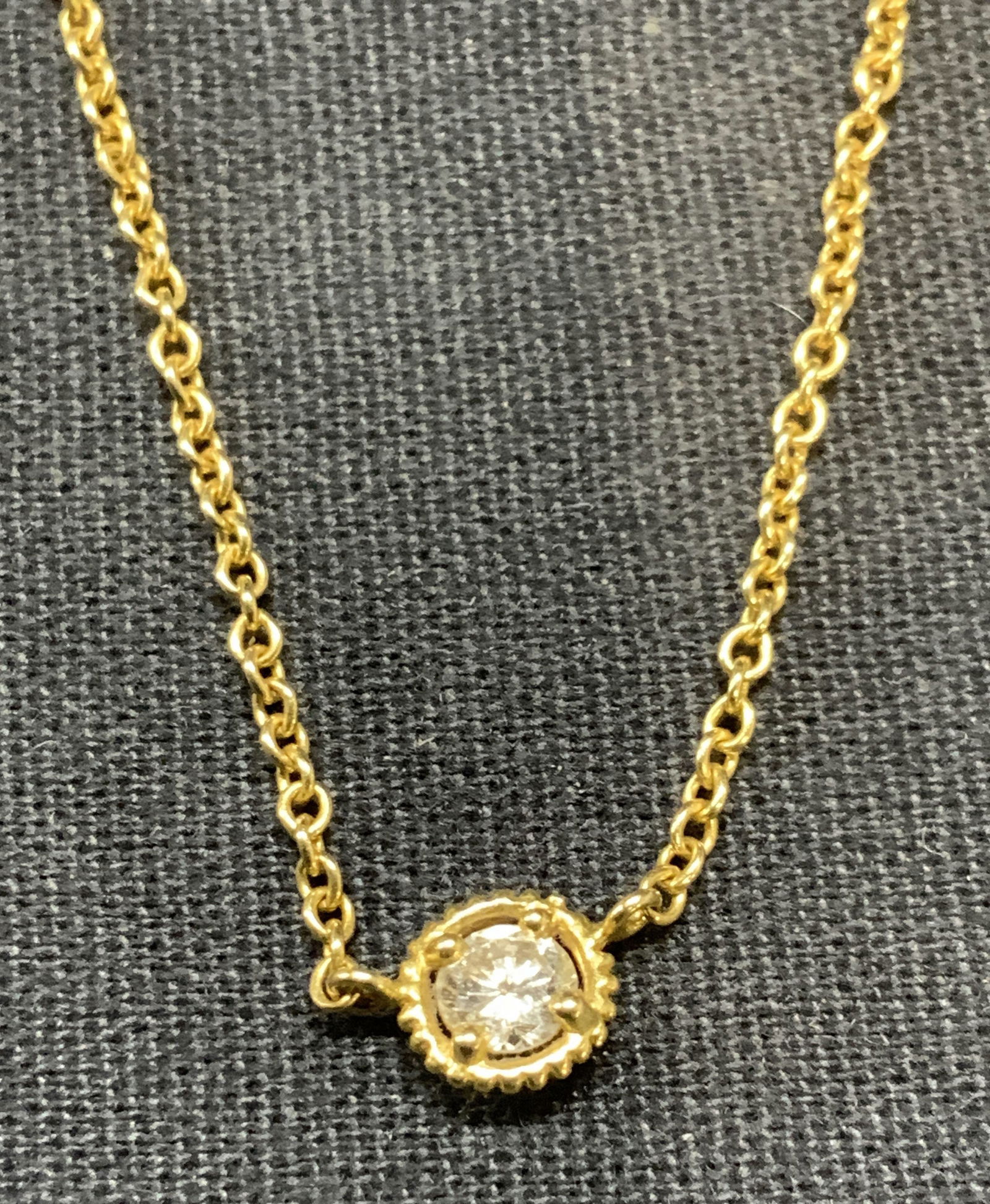 Morelli 14k Gold & Colorless Gemstone Necklace (1 of 7)