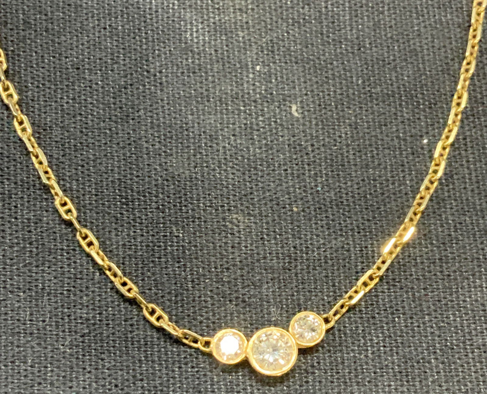 14k Gold & Colorless Gemstone Necklace (1 of 6)