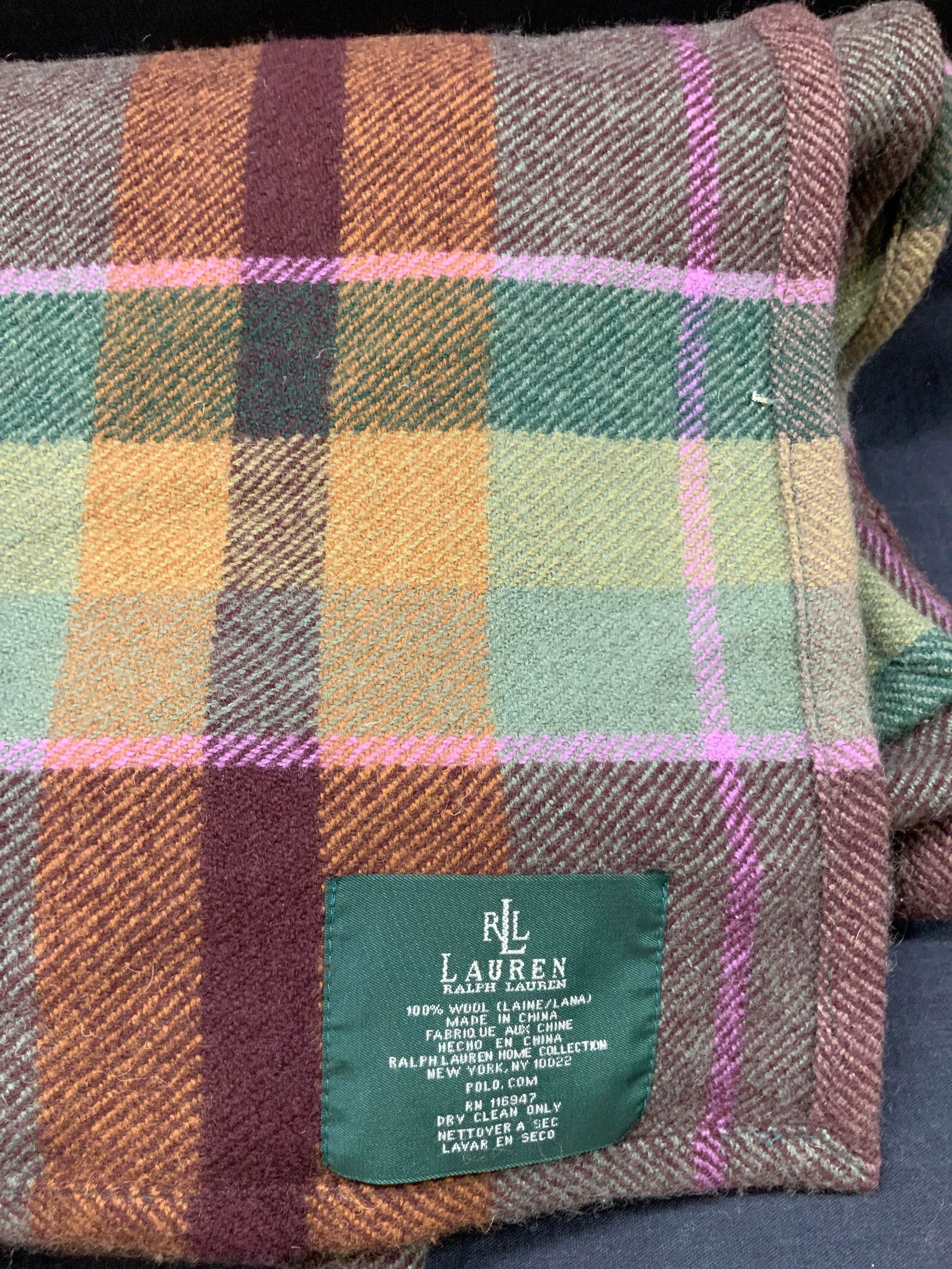 Ralph Lauren  Wool Plaid Throw Blanket (1 of 7)