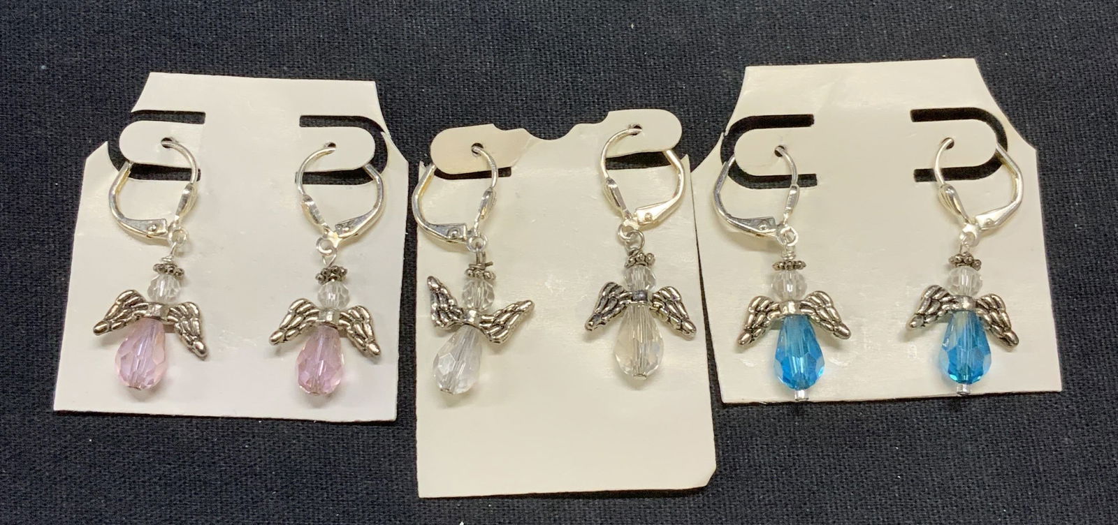 Lot 3 Silver Tone Angel Dangle Earrings (1 of 7)