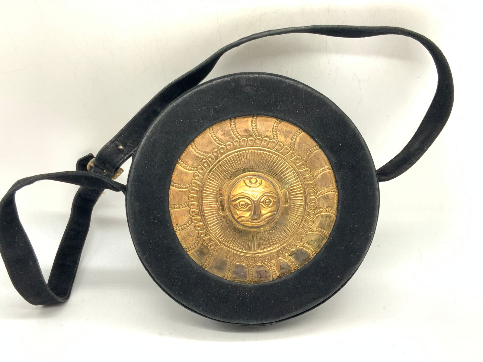 Lord & Taylor Suede & Brass Shoulder Bag (1 of 8)