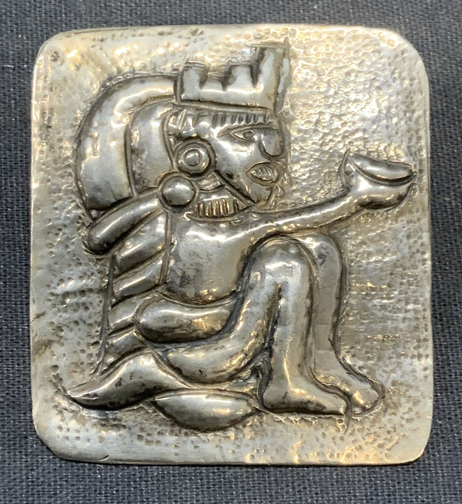 Vntg Sterling Silver Aztec Figural Brooch, Mexico (1 of 6)