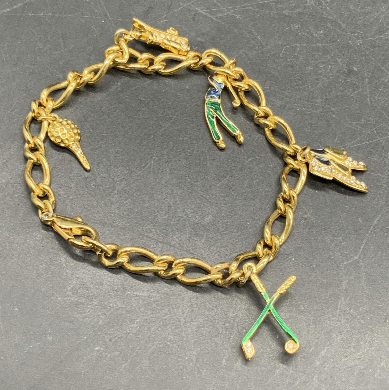 Vintage Bejeweled & Enameled Charm Bracelet (1 of 8)