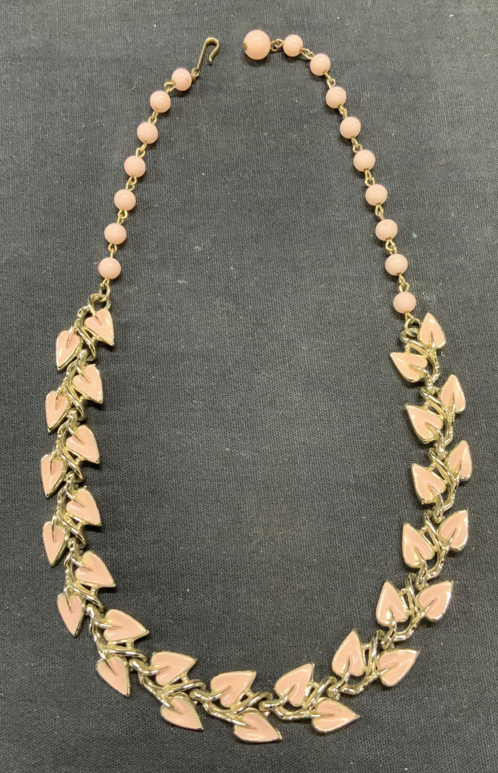 Vintage Coro Pink Enameled Choker Necklace (1 of 6)