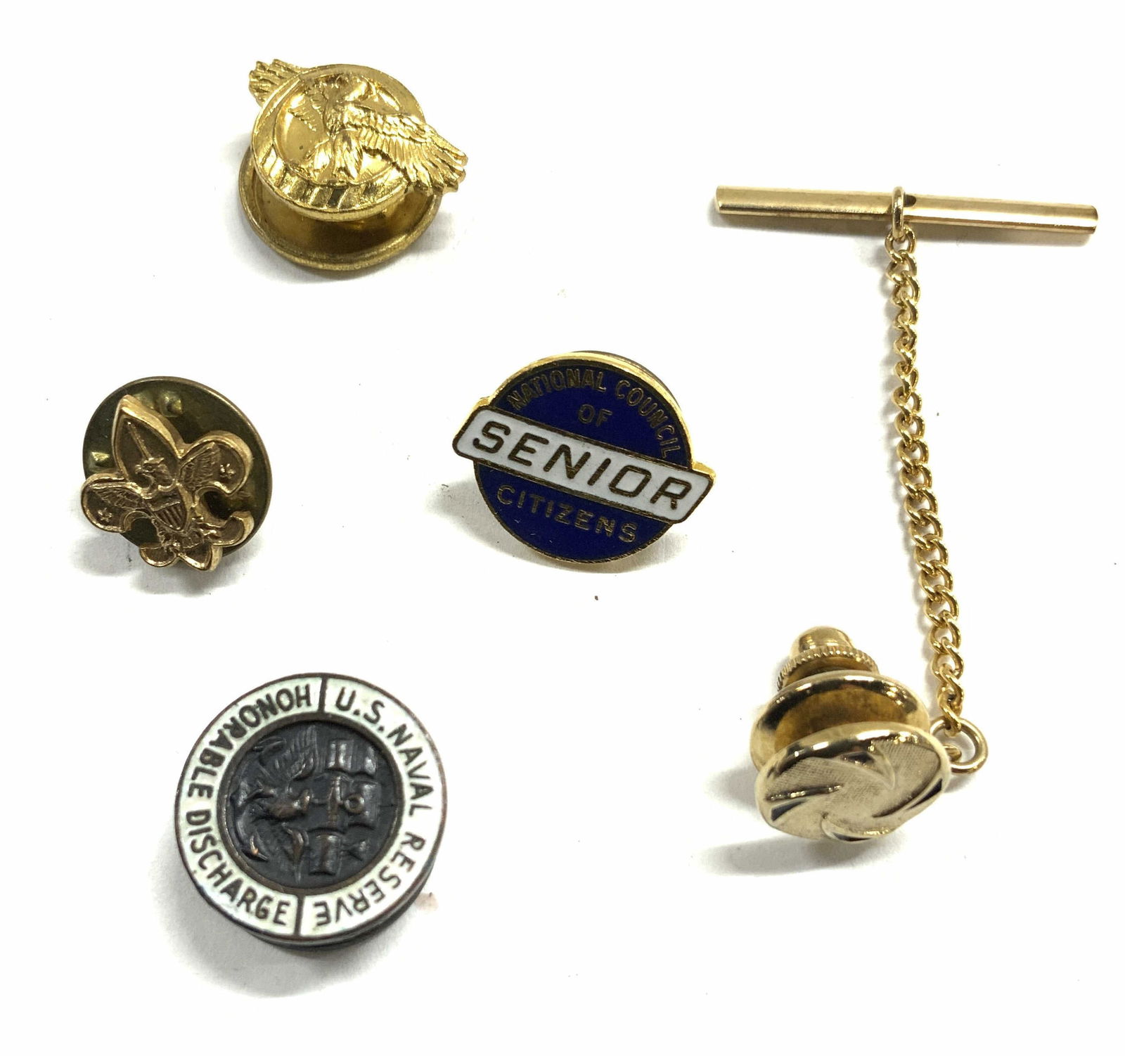 Lot 5 Vintage Metal Pins, Swank US Navy & More (1 of 7)