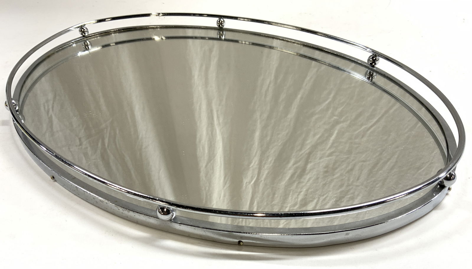 Mirrored Oval Vanity Tray W Gallery (1 of 6)