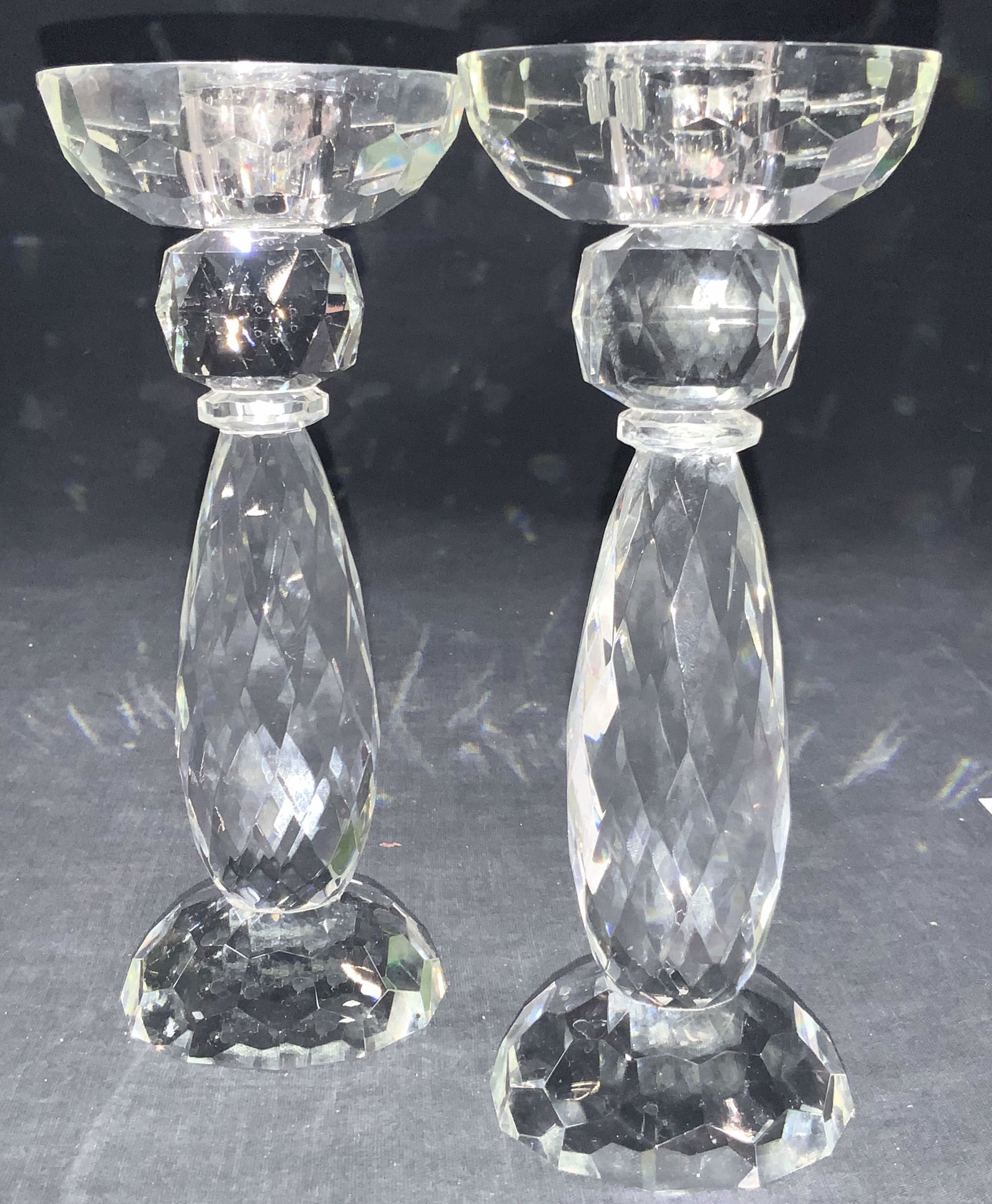 Pair Vintage Cut Crystal Candle holders (1 of 9)